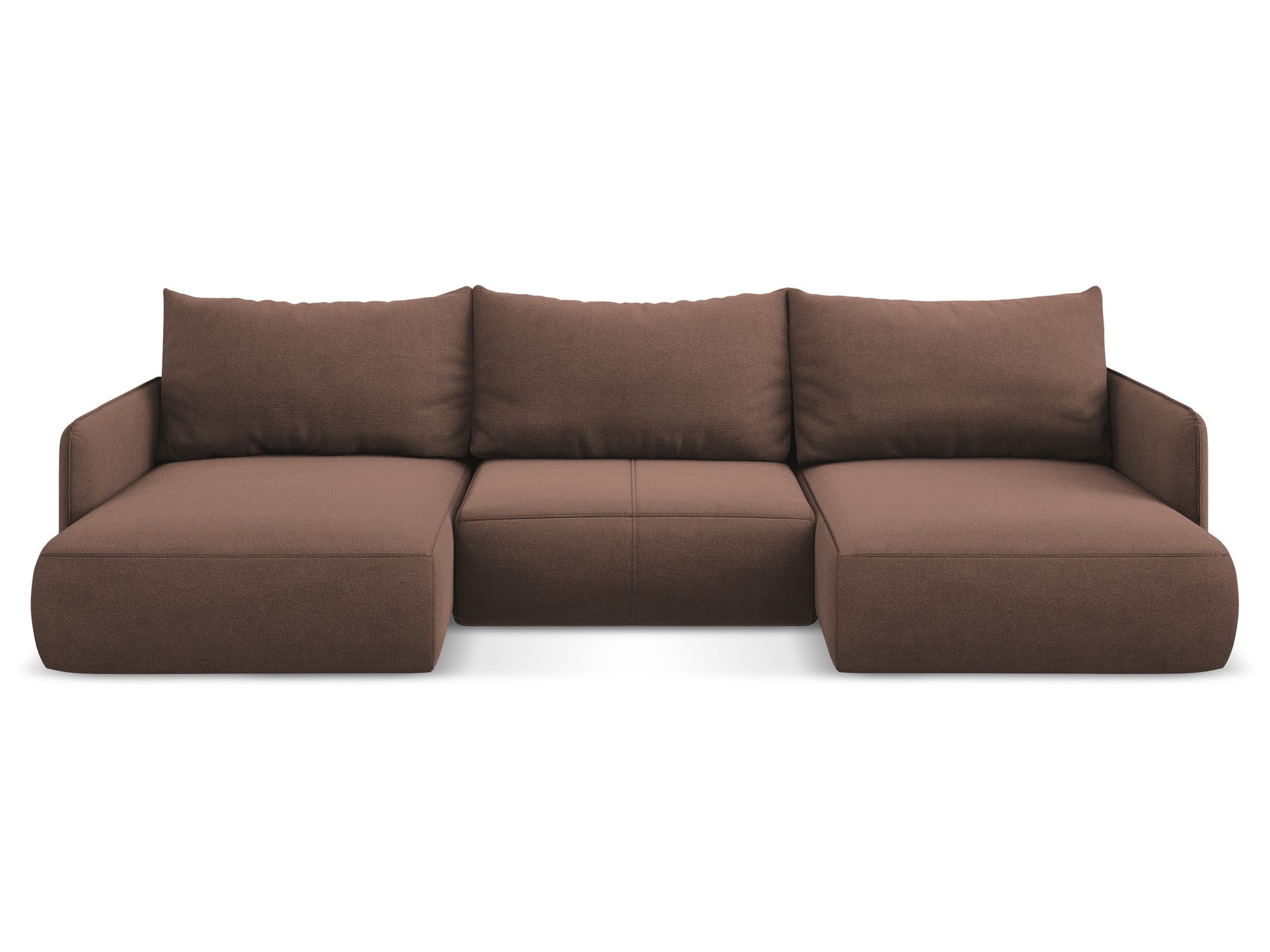 Panoramic corner sofa with sleeping function NANEA in muted pink