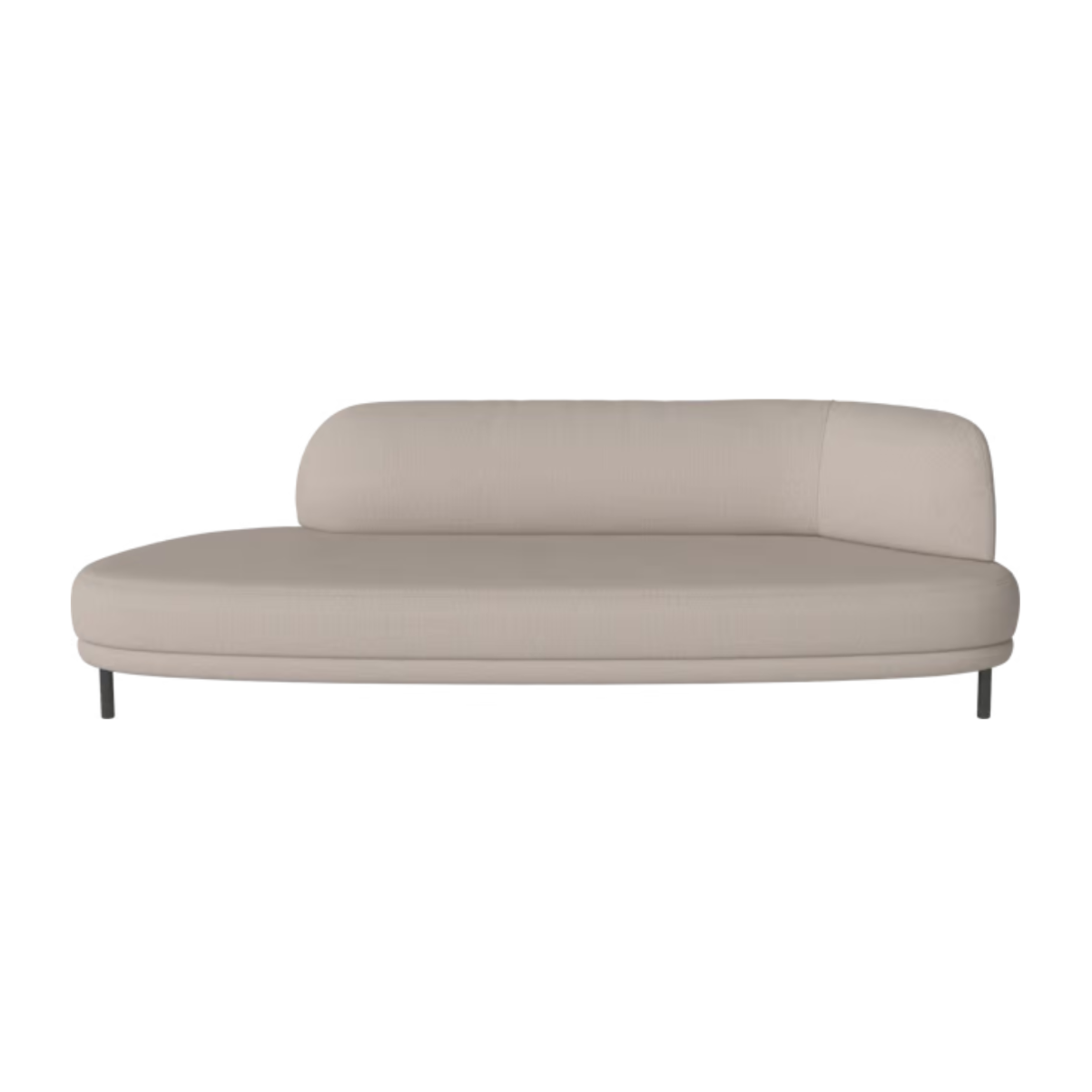 Links -besiedeltes Sofa Grace Black Metall Basis