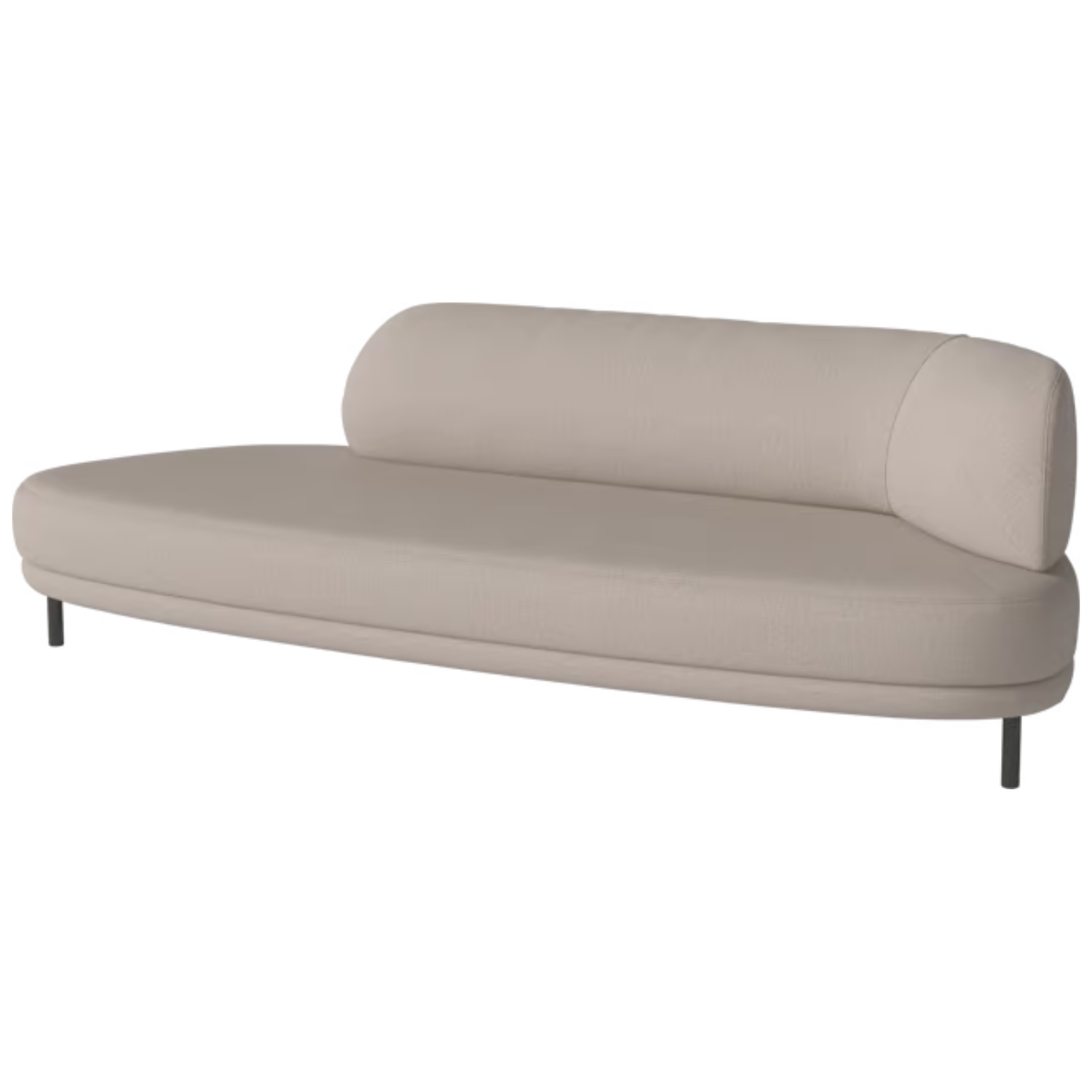 Links -besiedeltes Sofa Grace Black Metall Basis