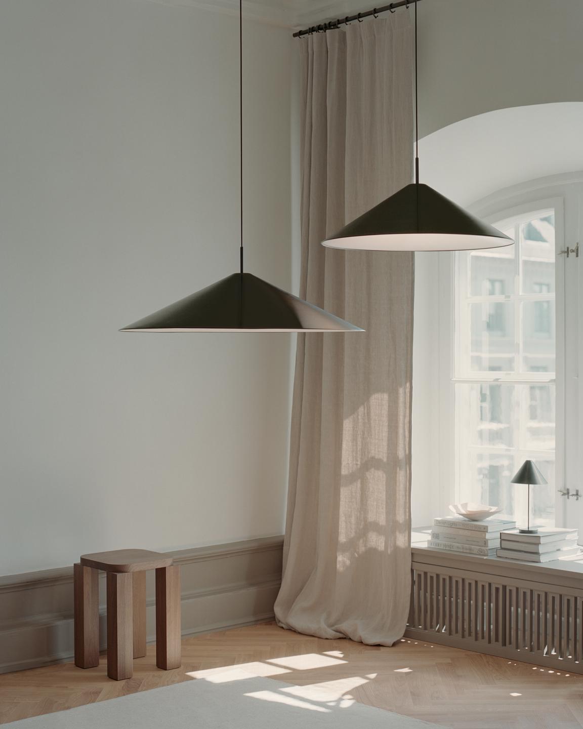 Schwarze Brolly Hanging Lampe