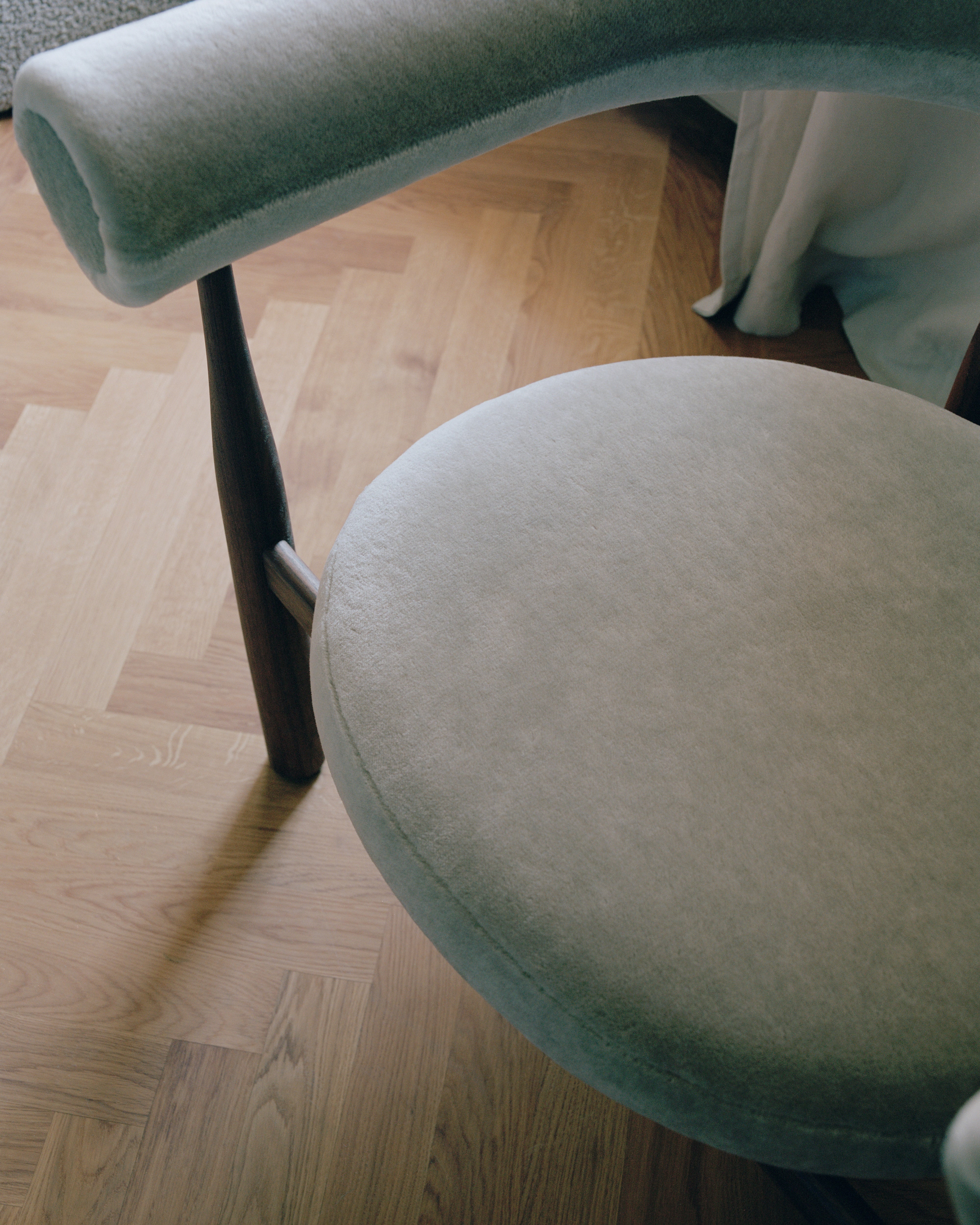 BUKOWSKI upholstered armchair with walnut base