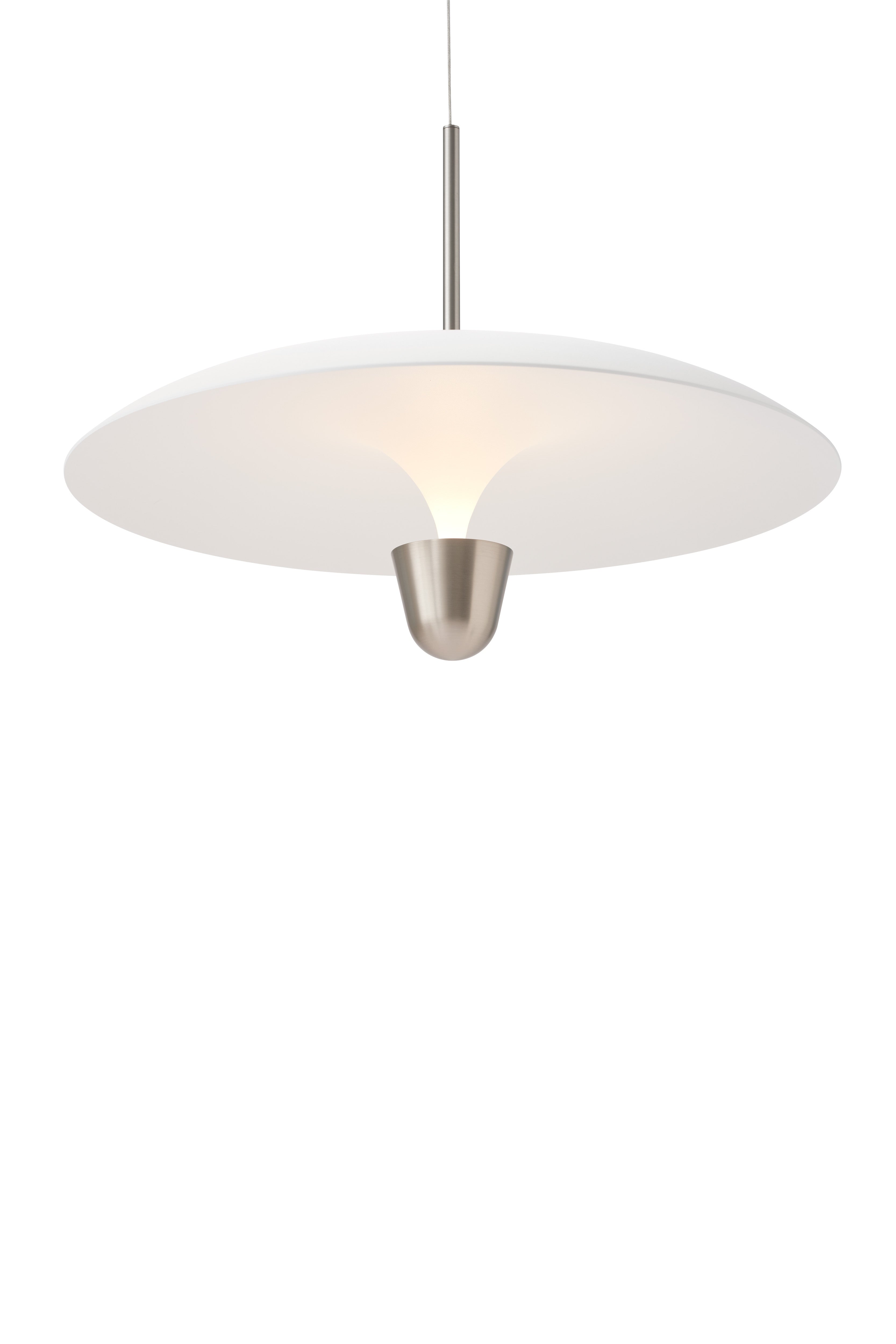 KANTARELL White Pendant Lamp with Nickel Finish