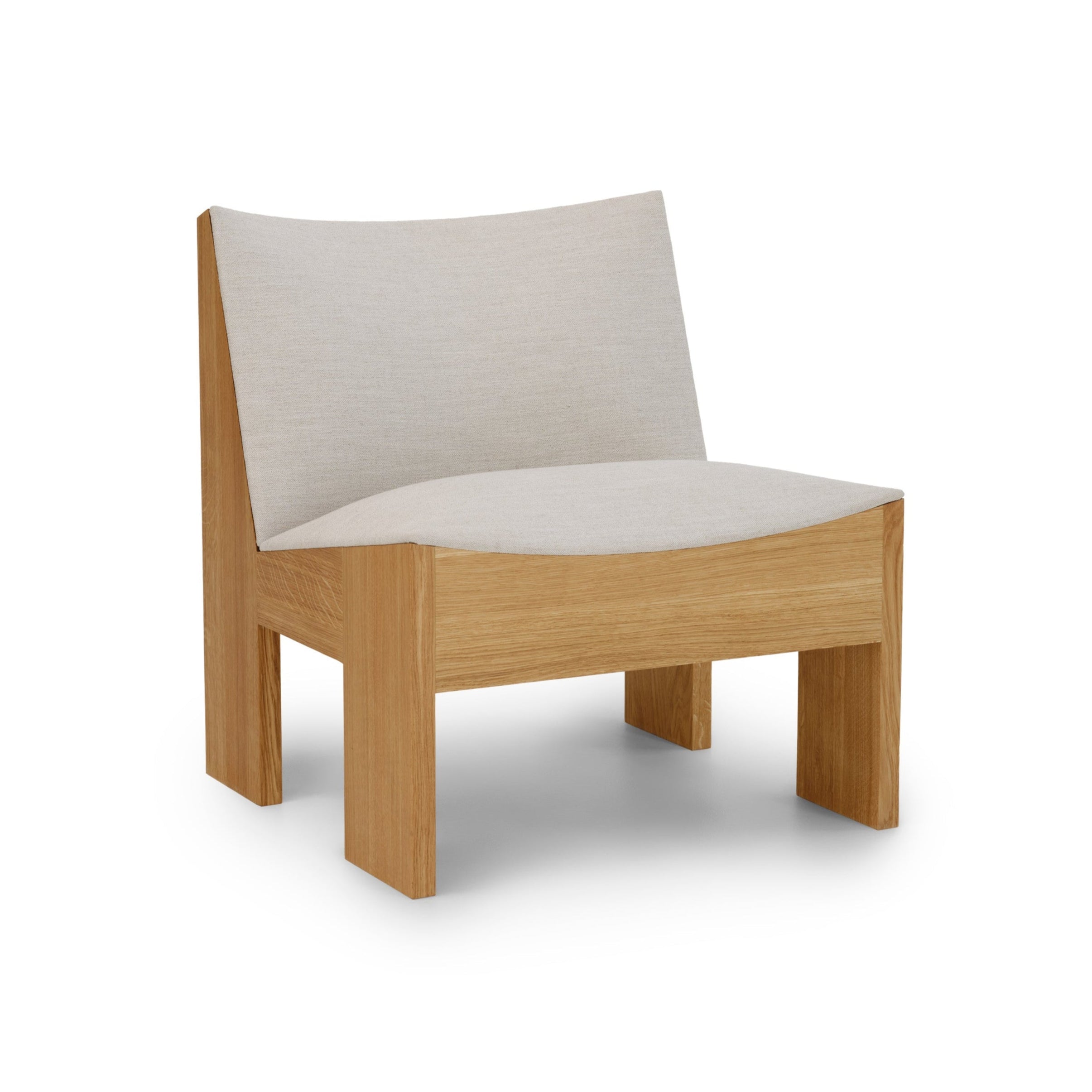 Tenon Romo Ruskin Quill Beige armchair with an oak base
