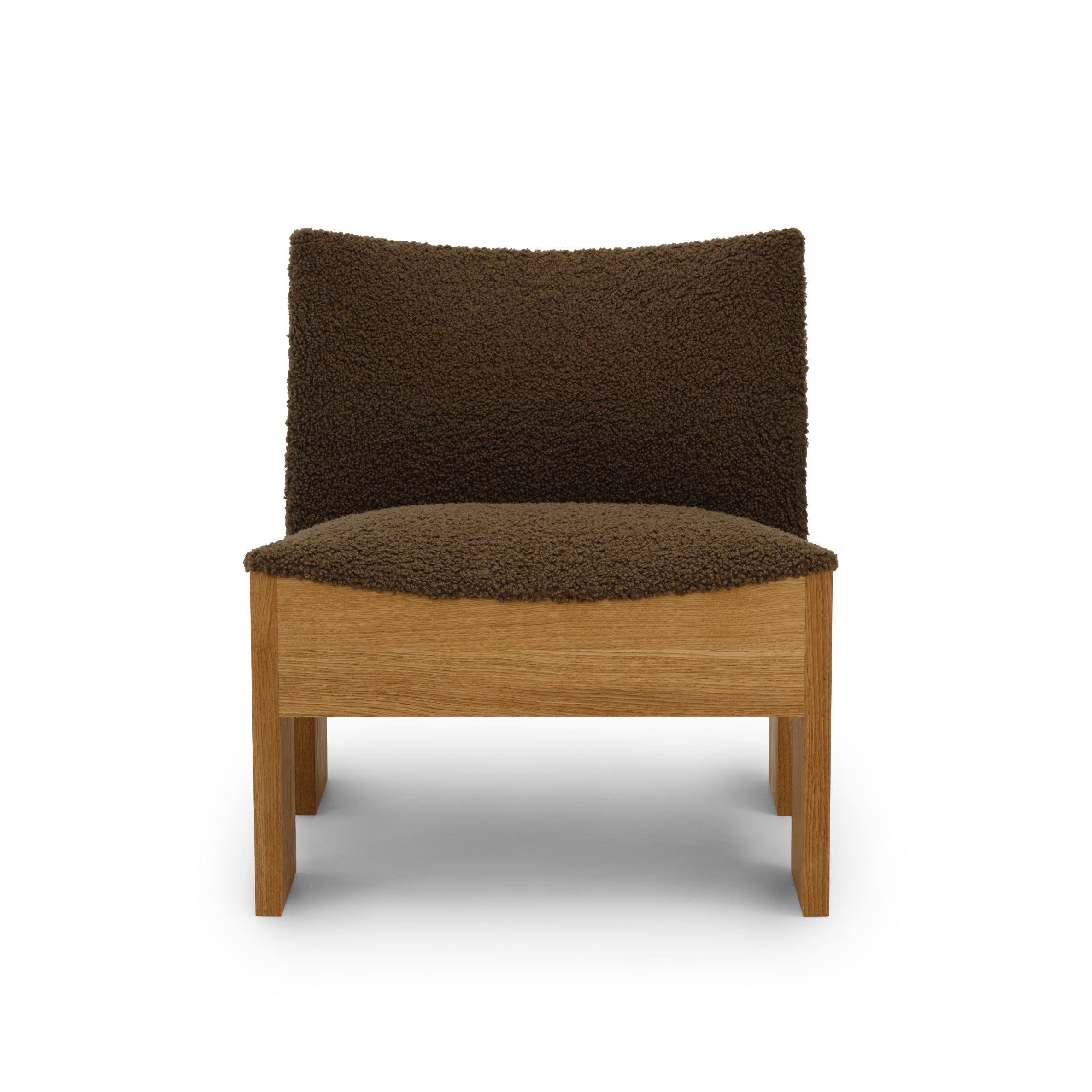 Tenon Zink Drake Sessel Mokka Kaffee mit einer Eichenbasis