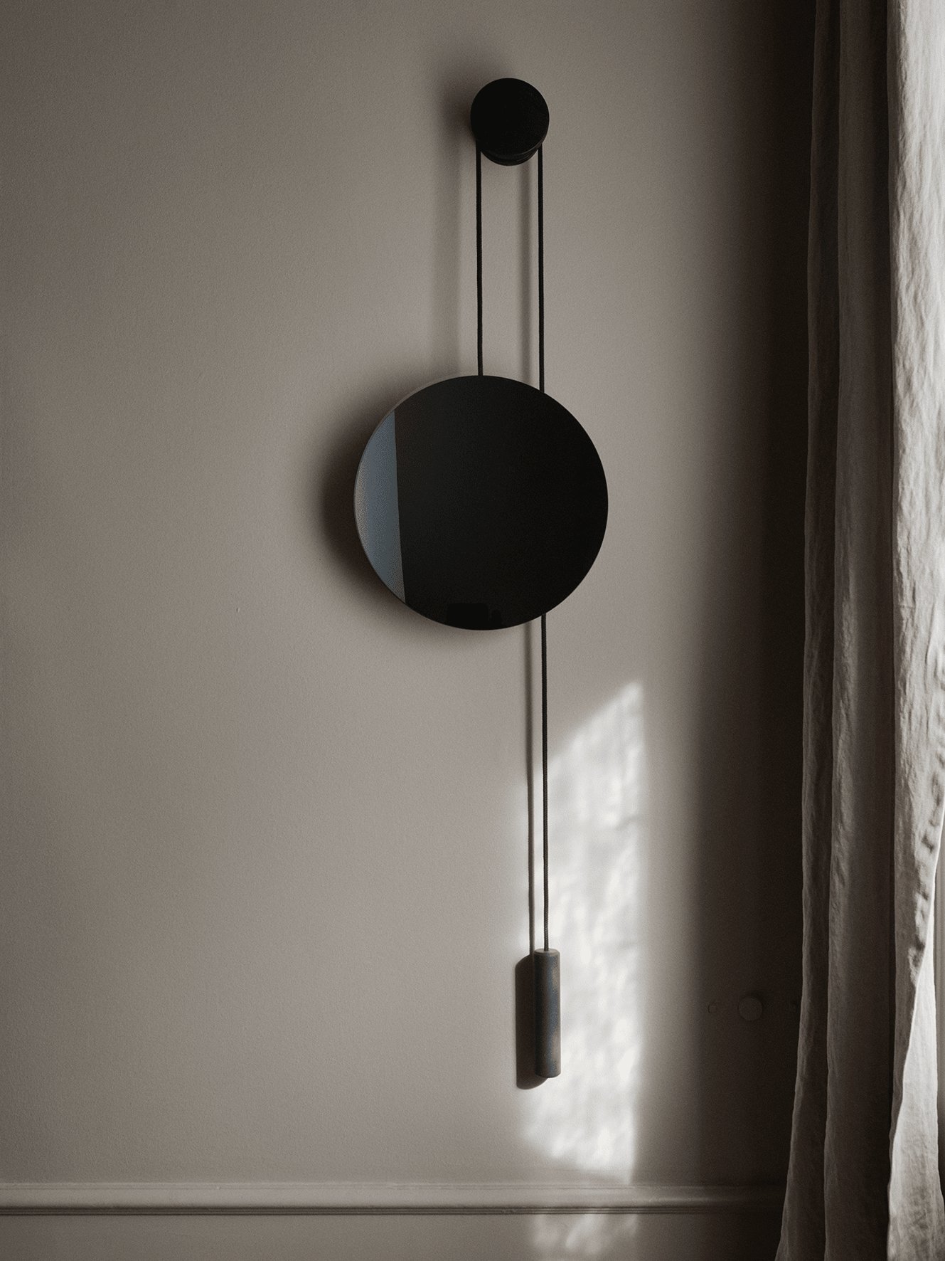 Rise & Shine mirror black oak and steel