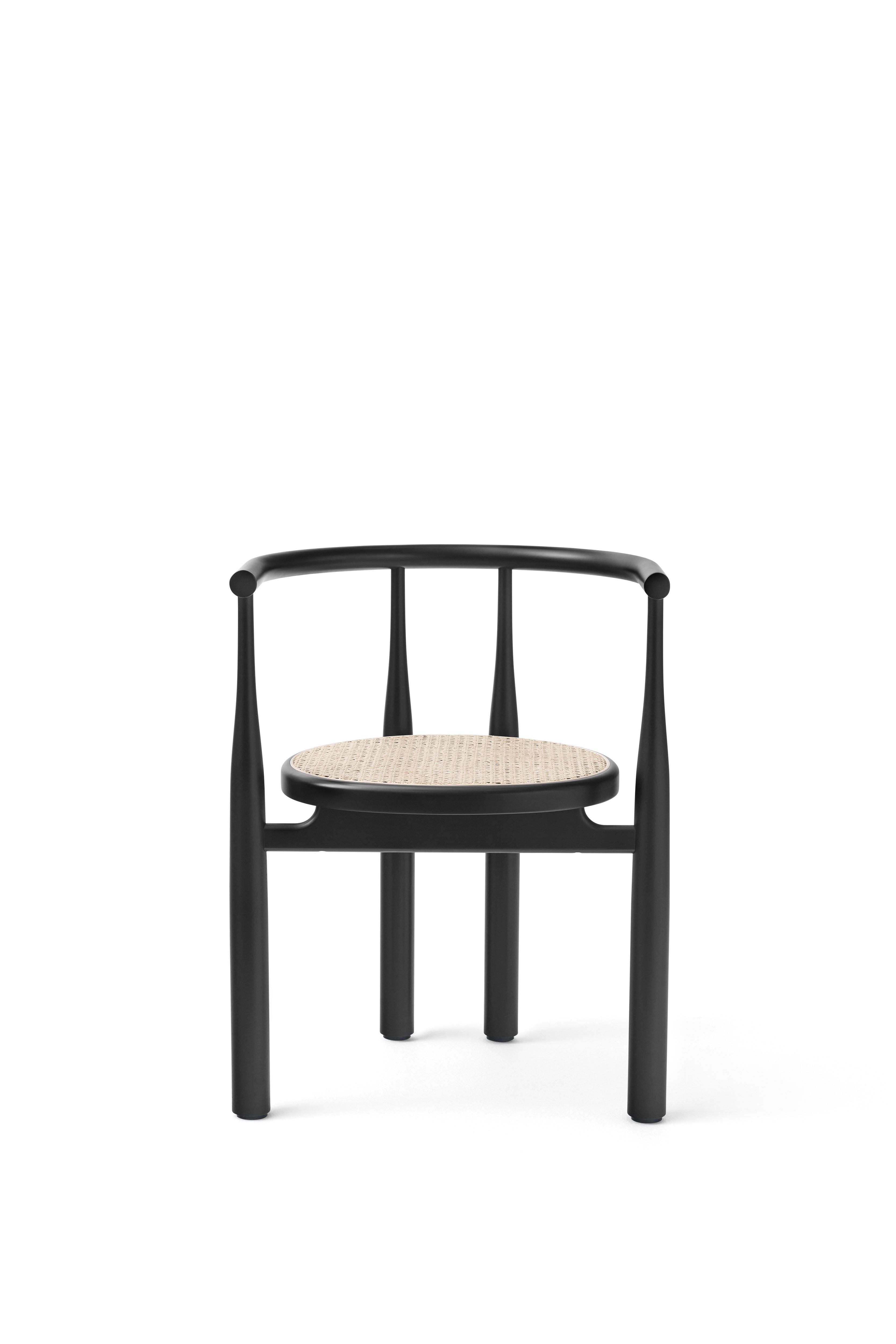 Bukowski chair braided seat with a black beech base