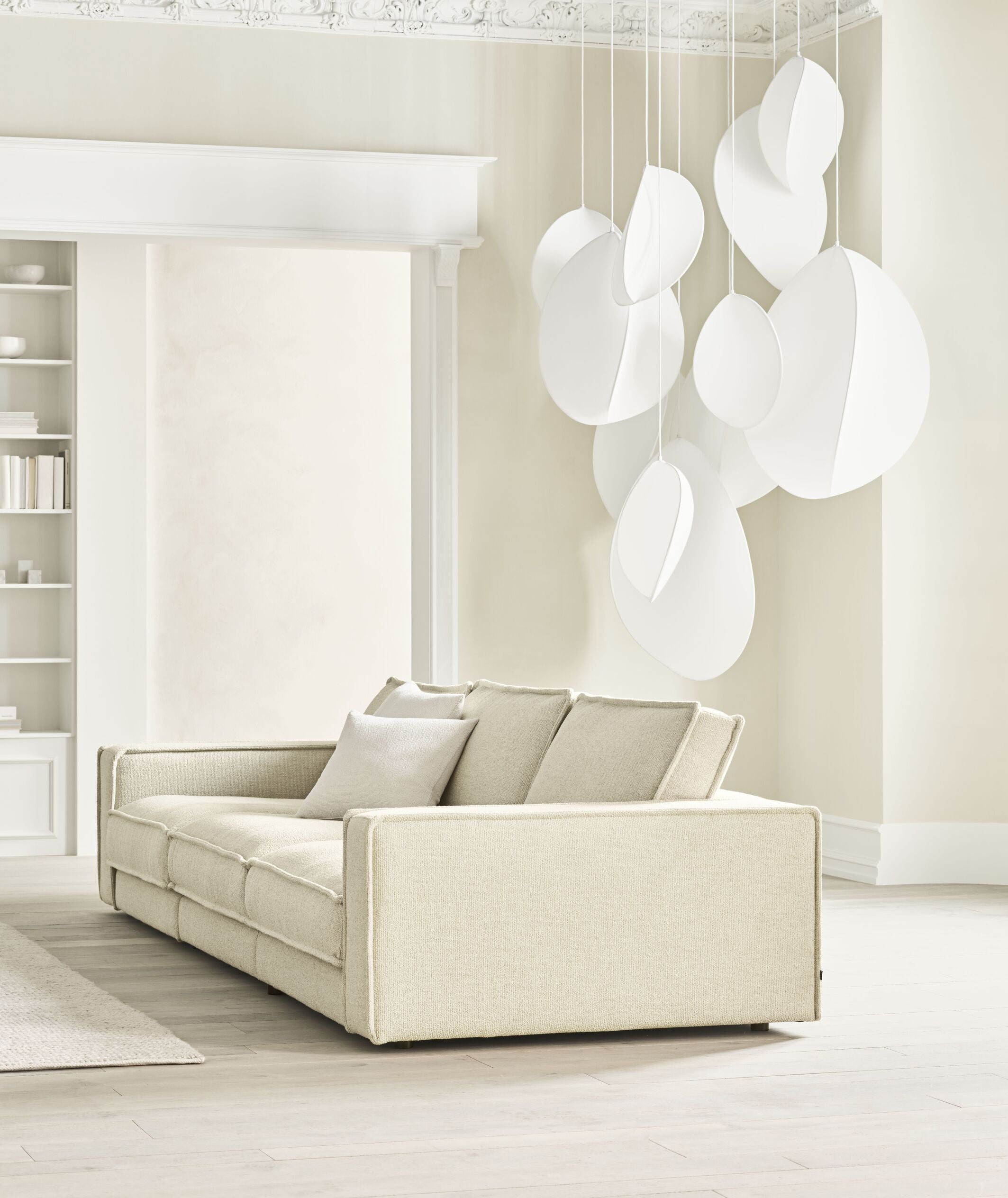 NOORA modular sofa - left -hand module with a whitened base