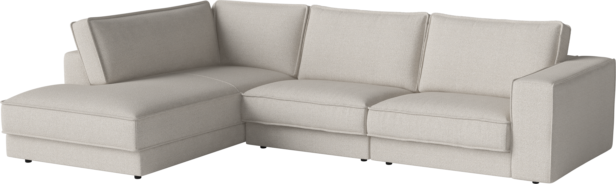 Left-hand corner 3-modular upholstered noora dark base