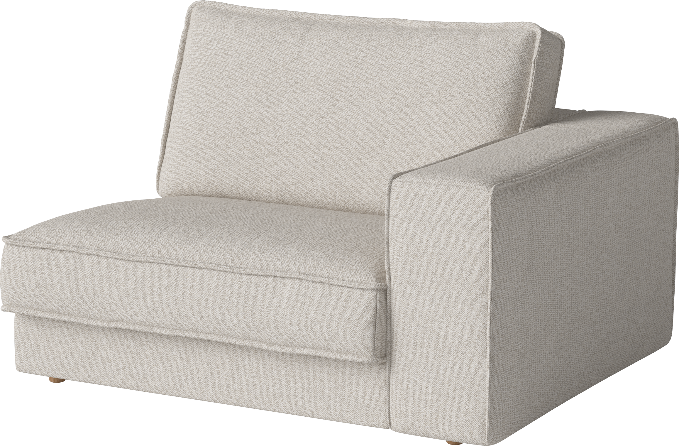 Noora Modulare Sofa - rechts -Hand -Modul mit einer weißten Basis