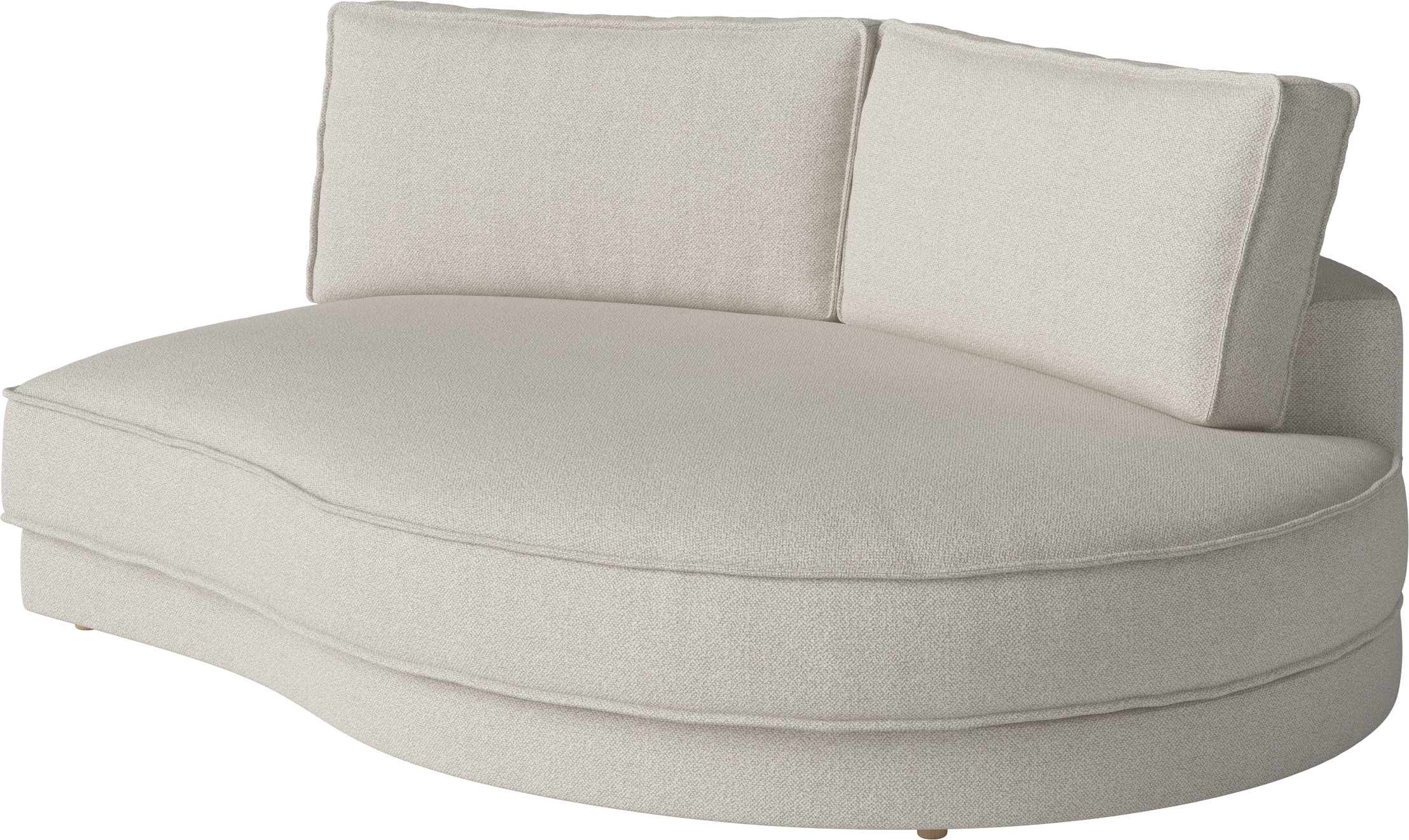 Noora Modulare Sofa - ein abgerundetes rechtes Modul mit einer schwarzen Basis
