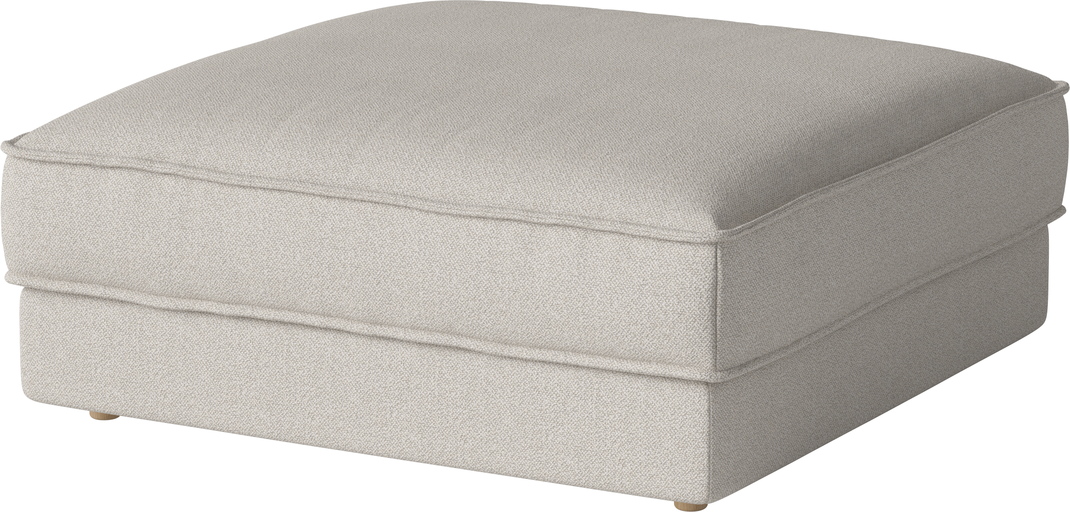 Noora Pouf mit Eichenholzbasis