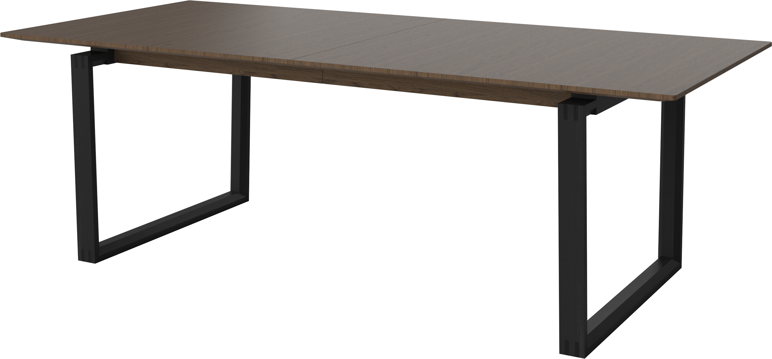 Nord table dark oak wood with a black base