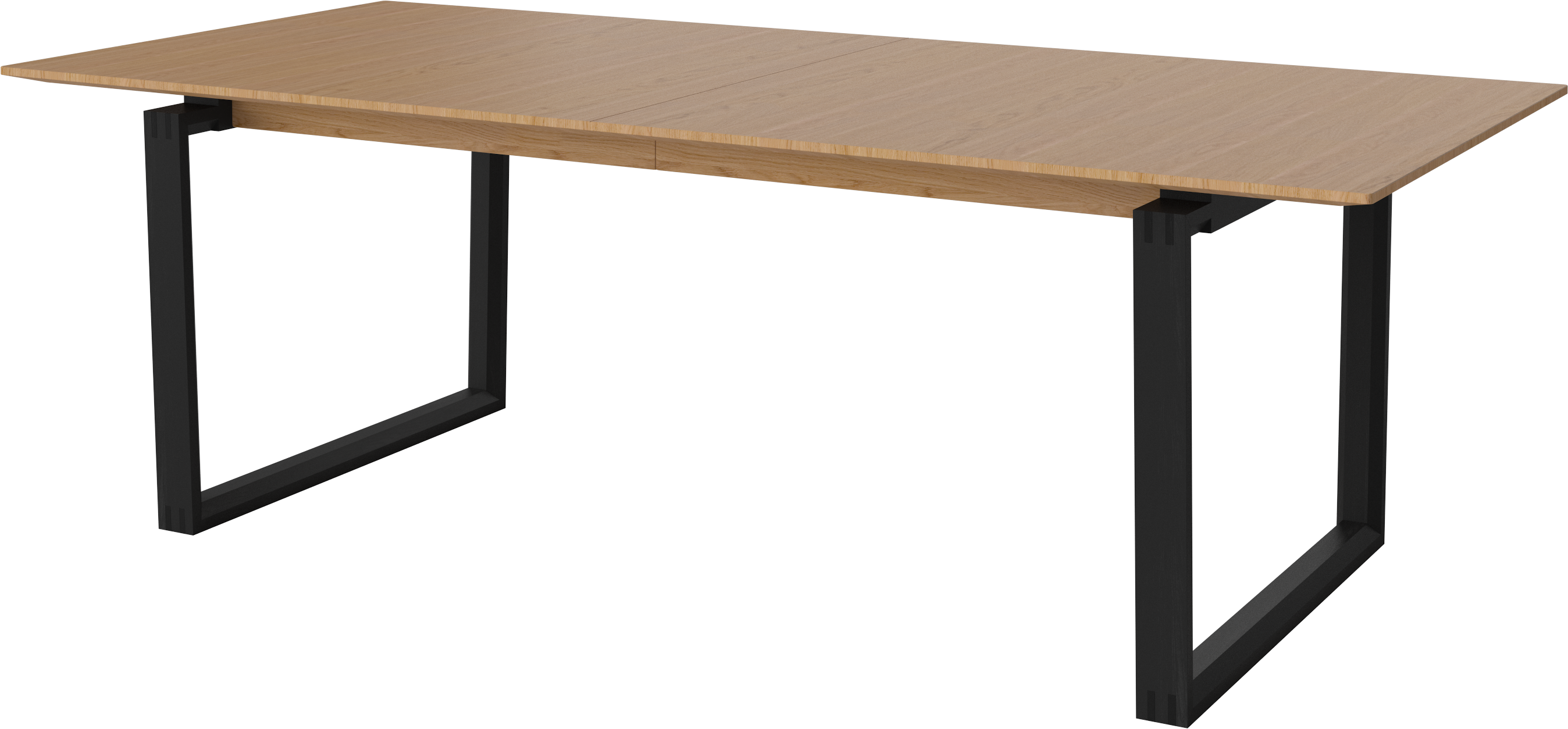 Nord table, oak wood with a black base