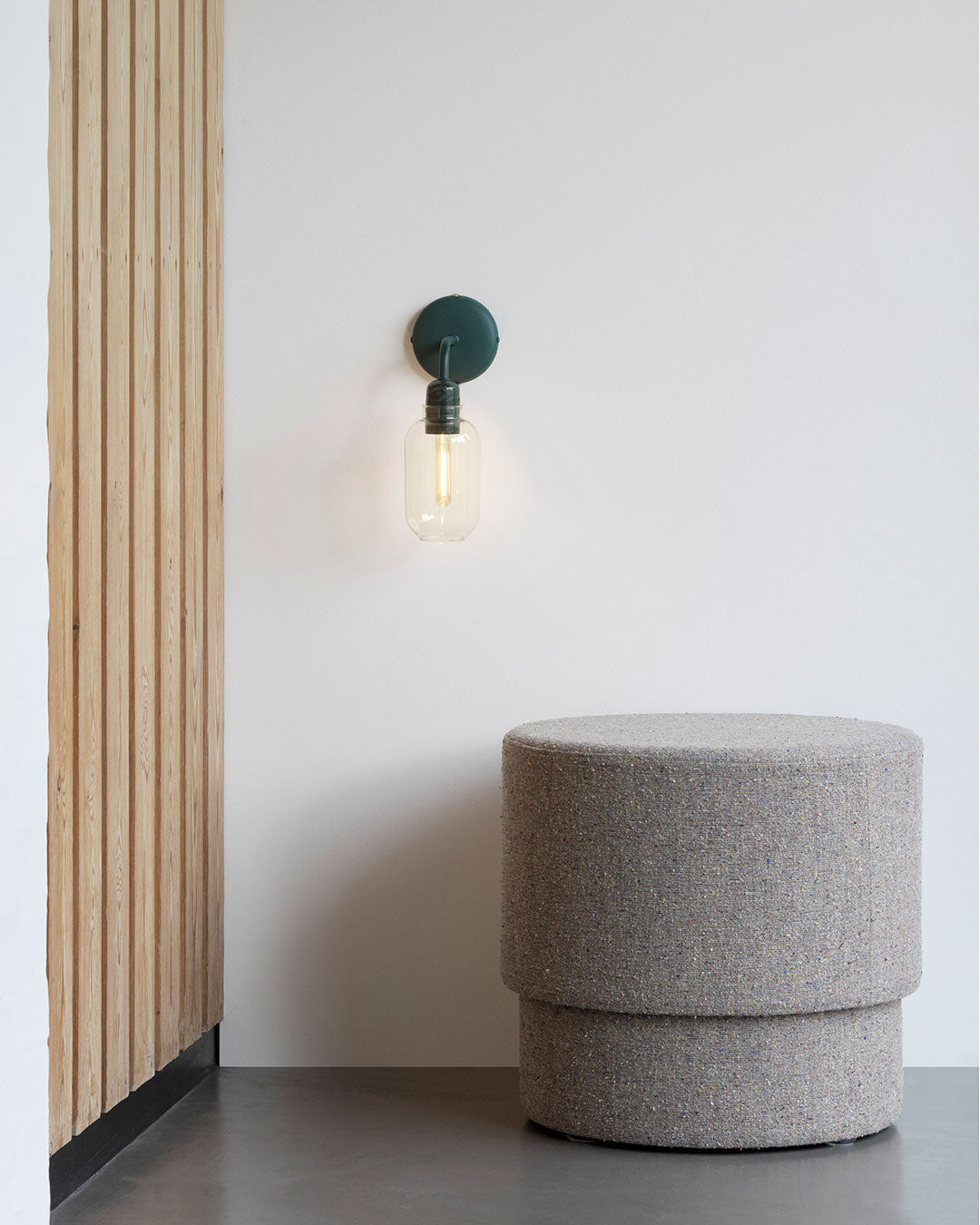 AMP wall lamp with yellow glass and green marble
