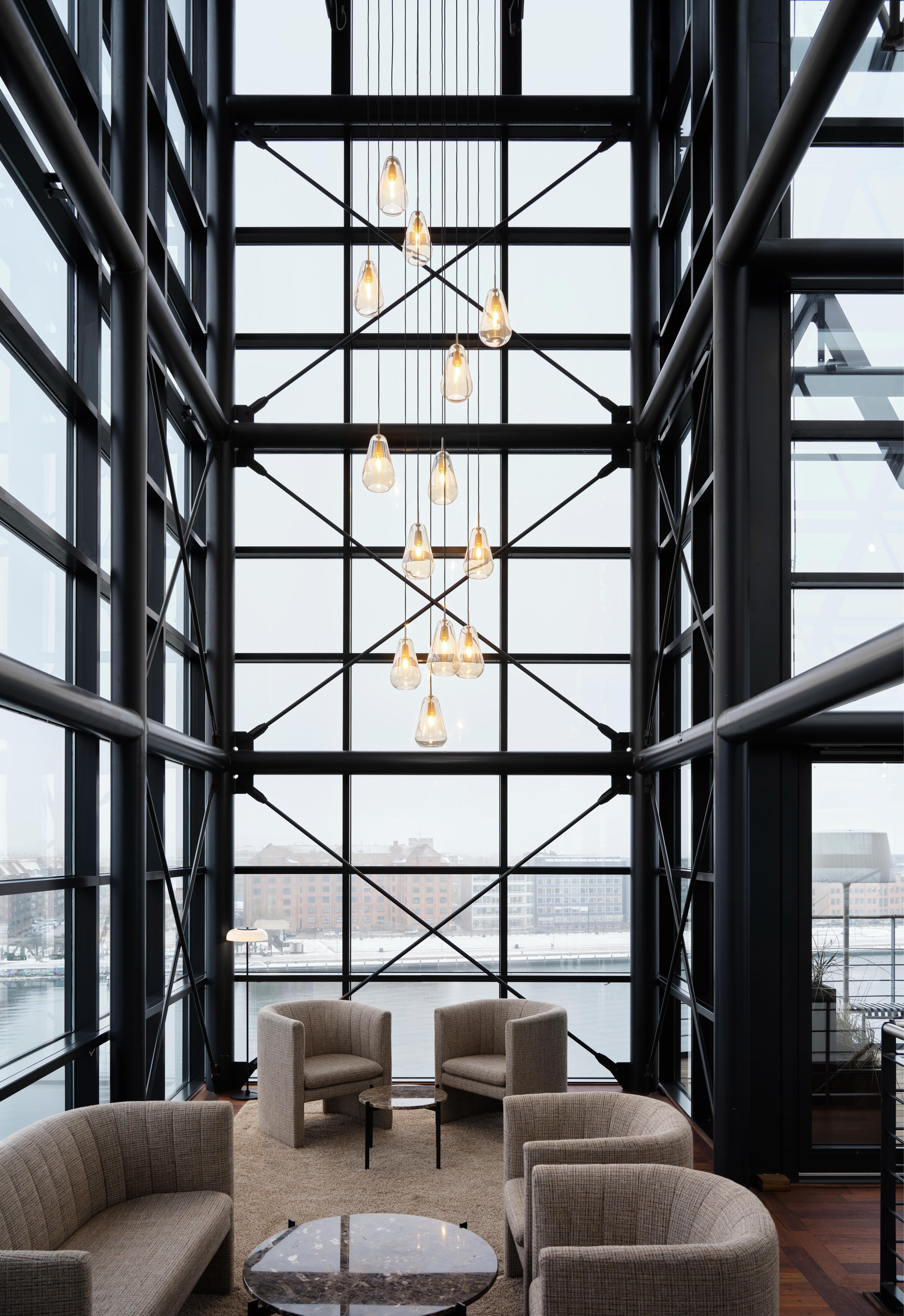 ANOLI Chandelier 13 Gold with Opal Glass
