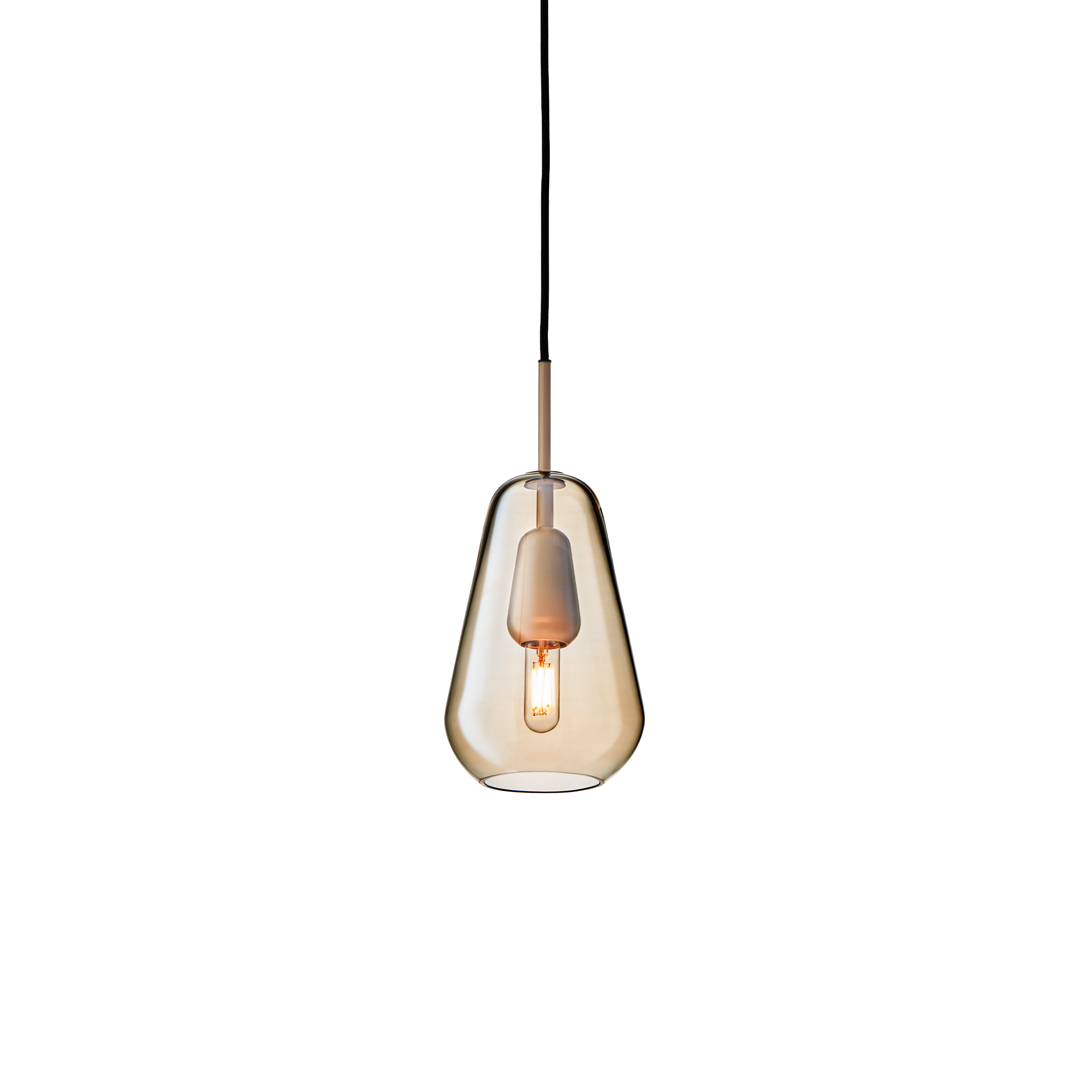 Pendelleuchte ANOLI gold mit goldenem Glas