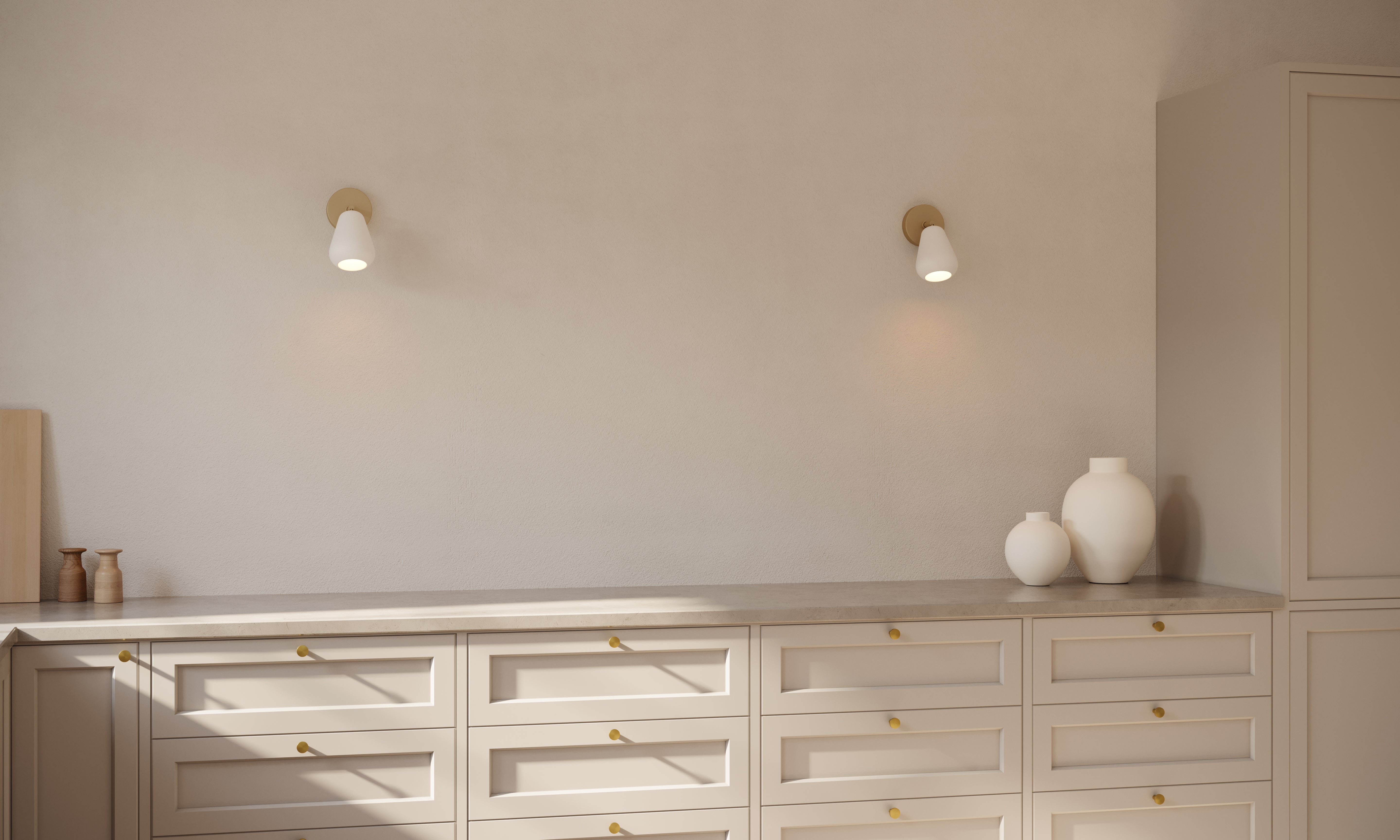Wandleuchte ANOLI gold mit Weiß