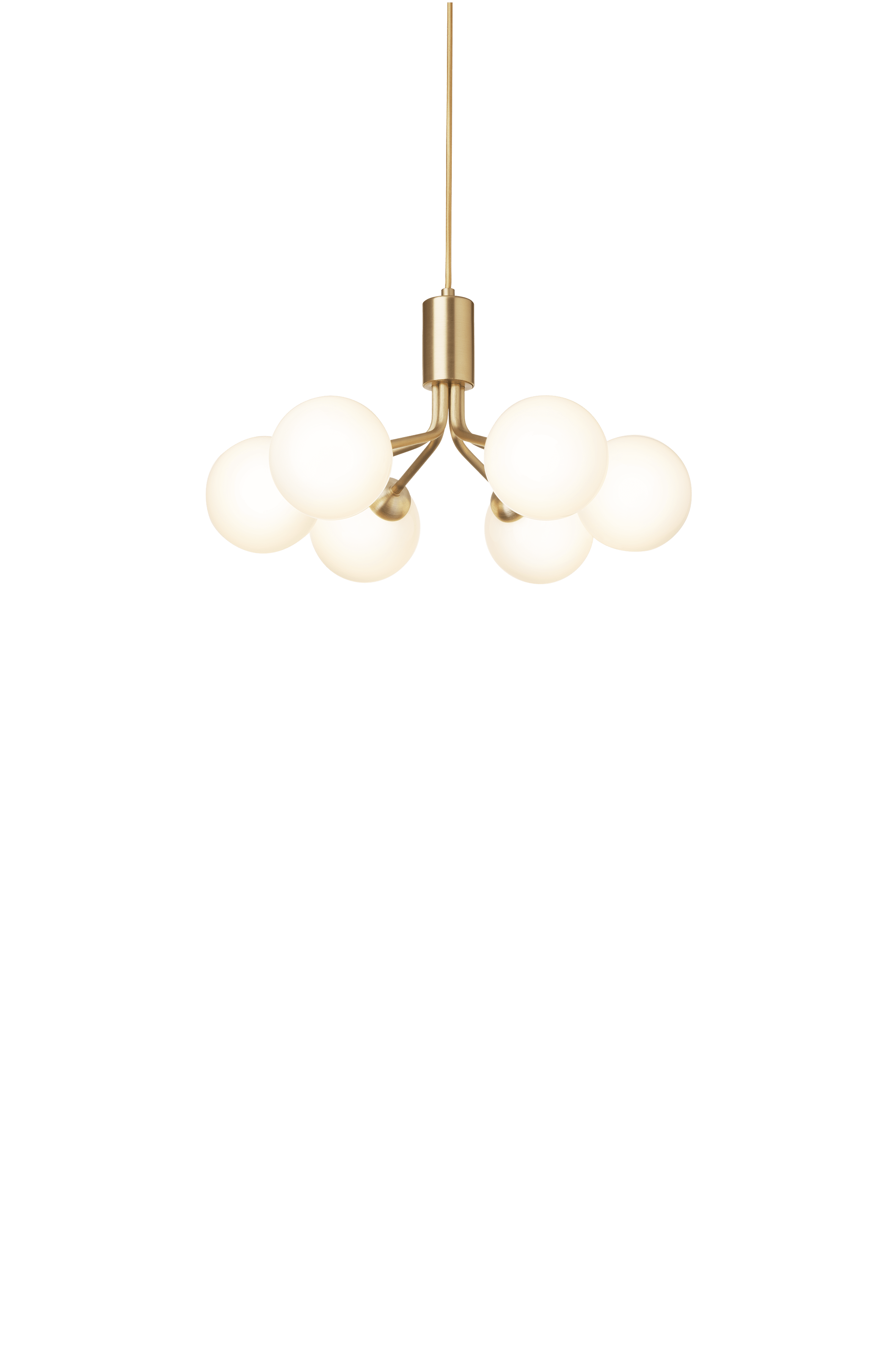 APIALES 6 Pendant Lamp in Brass with Opal Glass [Antonina] [Amelia spr]