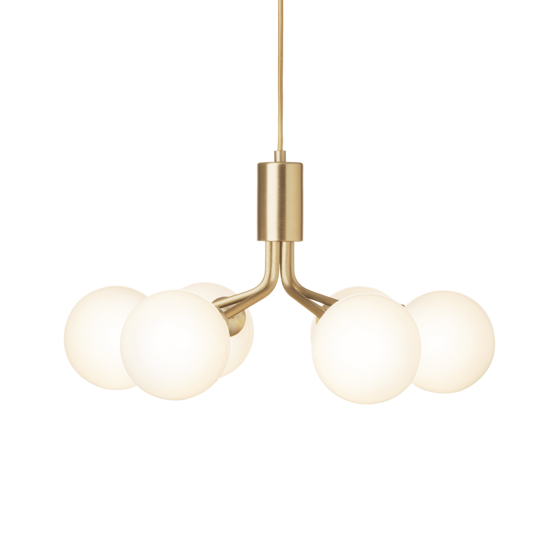APIALES 6 Pendant Lamp in Brass with Opal Glass [Antonina] [Amelia spr]