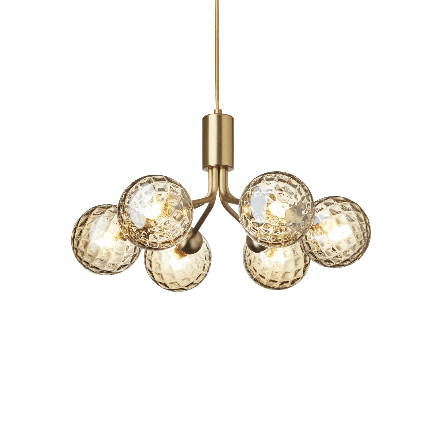 Hängelampe APIALES 6 Messing mit goldenem Glas [Antonina] [Amelia spr]