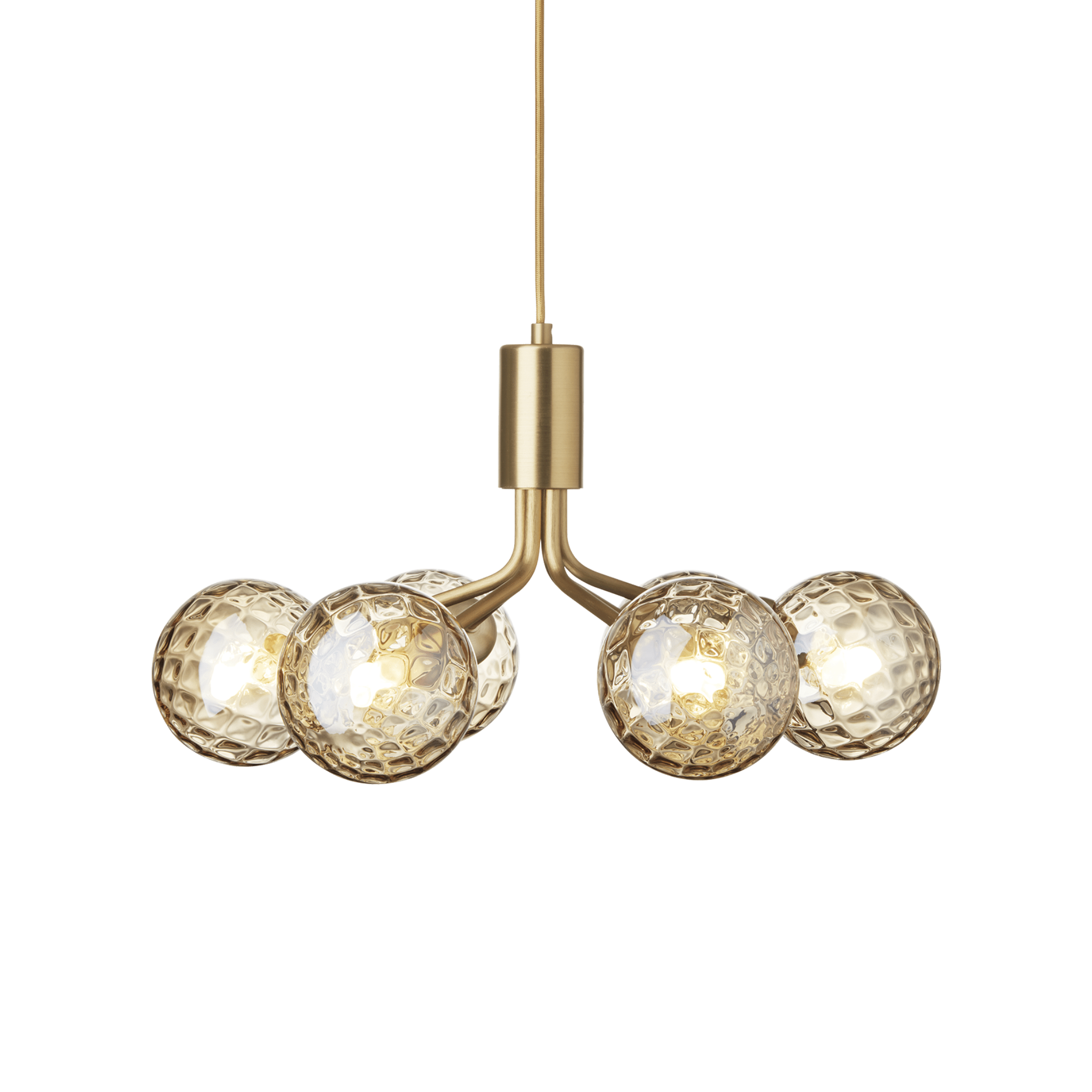 Hängelampe APIALES 6 Messing mit goldenem Glas [Antonina] [Amelia spr]