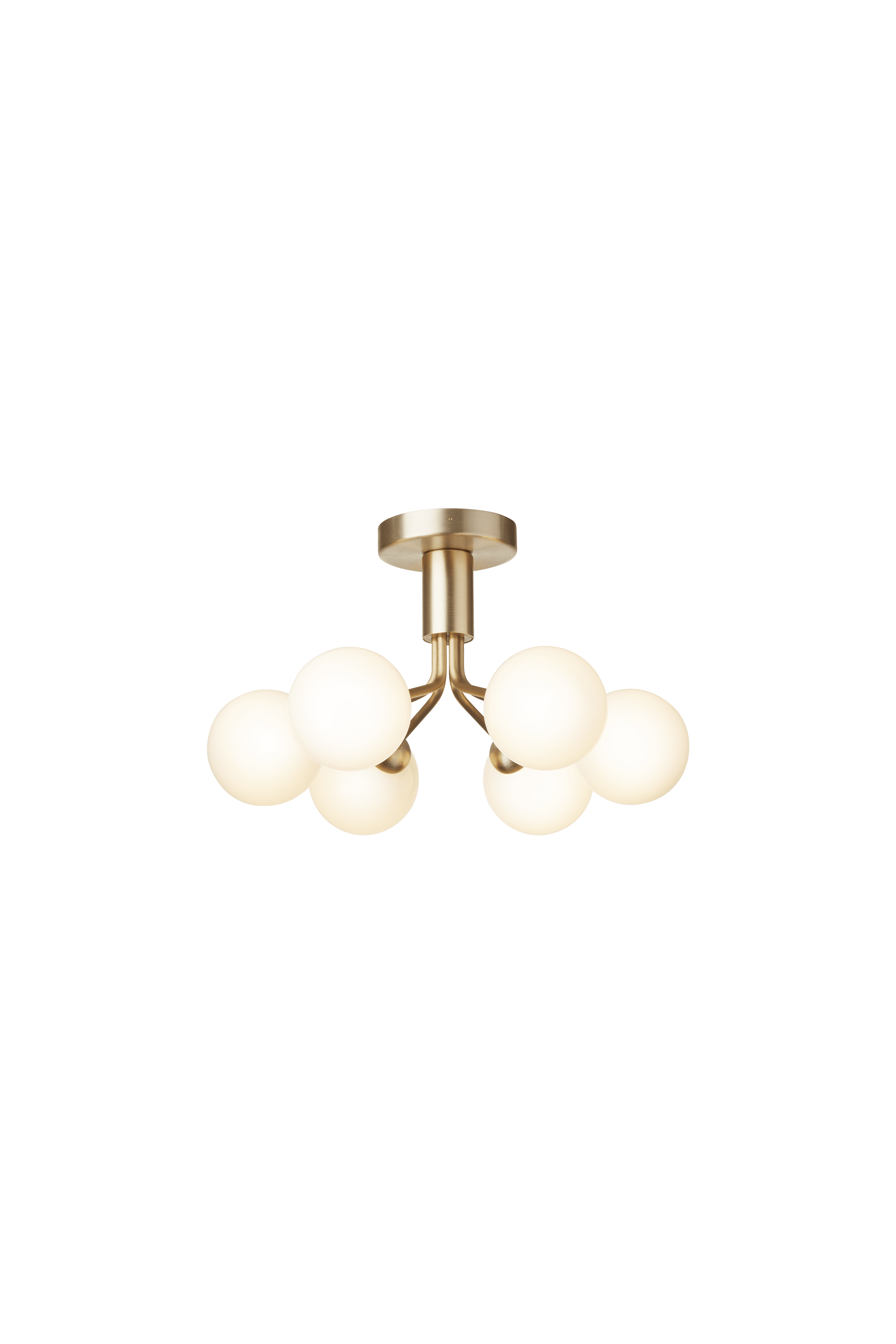 APIALES 6 Ceiling Lamp in Brass with Opal Glass [Antonina] [Amelia spr]