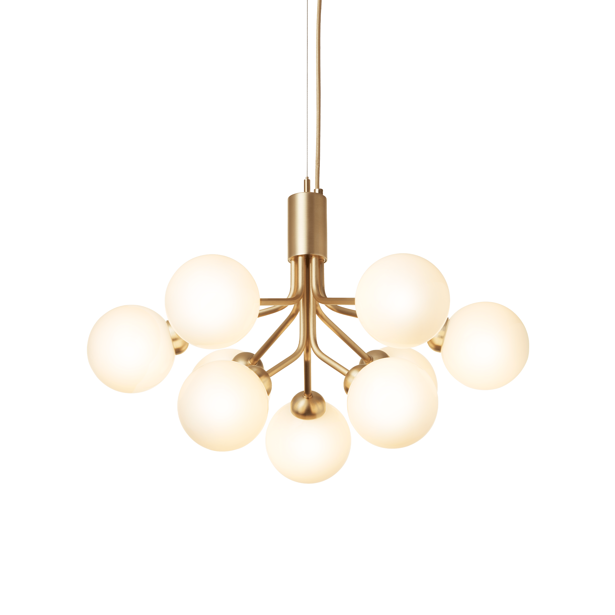 APIALES 9 Brass Pendant Lamp with Opal Glass [Antonina] [Amelia spr]