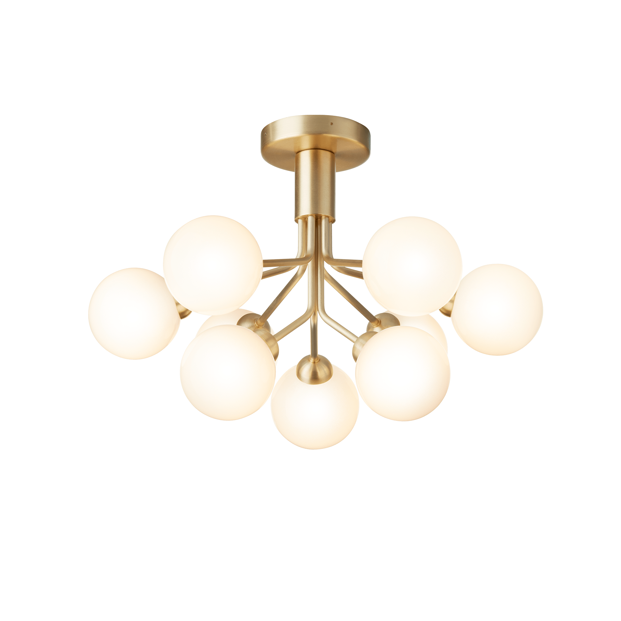 APIALES 9 Ceiling Lamp in Brass with Opal Glass [Antonina] [Amelia spr]