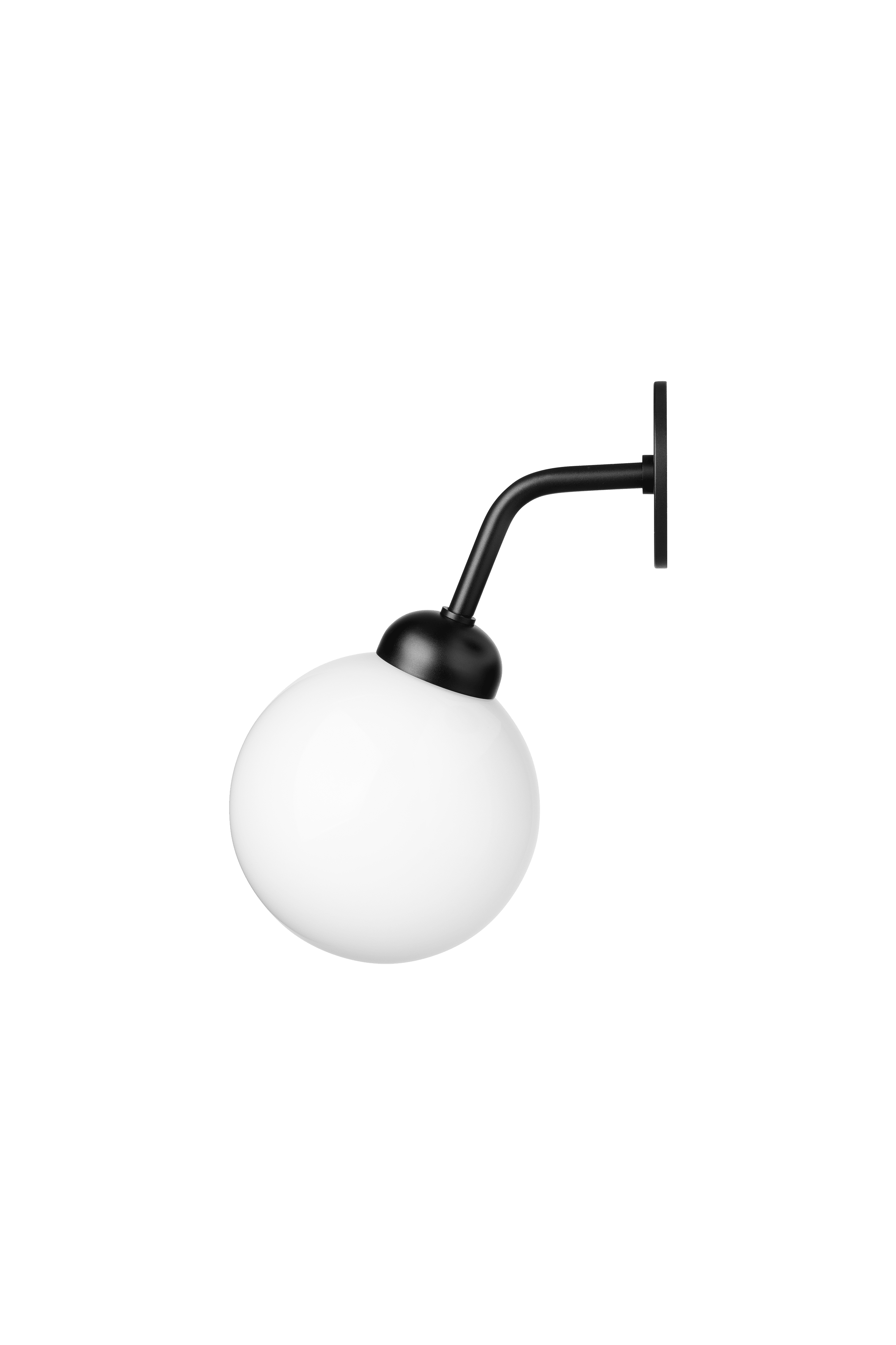 APIALES Black Wall Lamp with Opal Glass