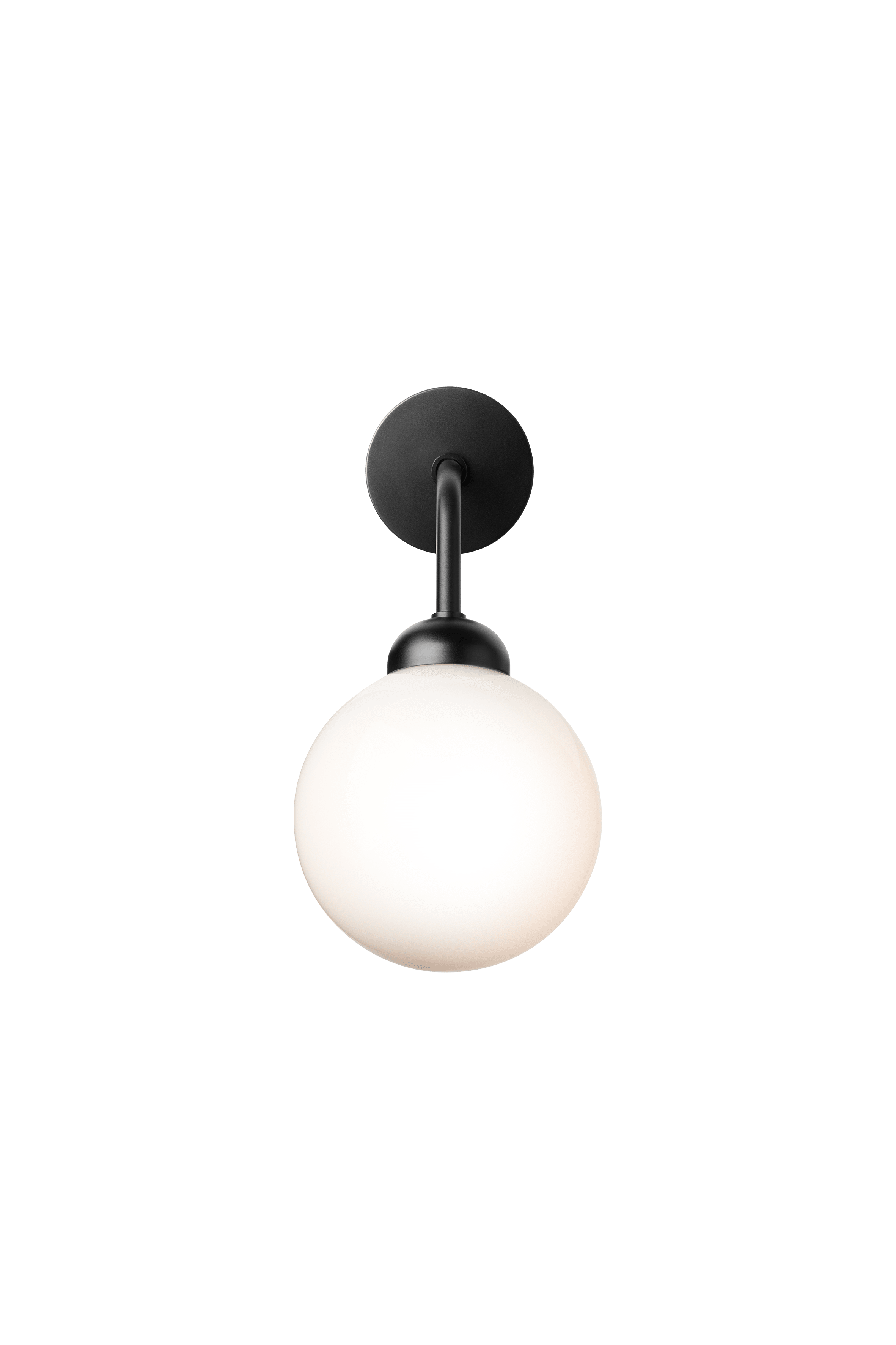 APIALES Black Wall Lamp with Opal Glass