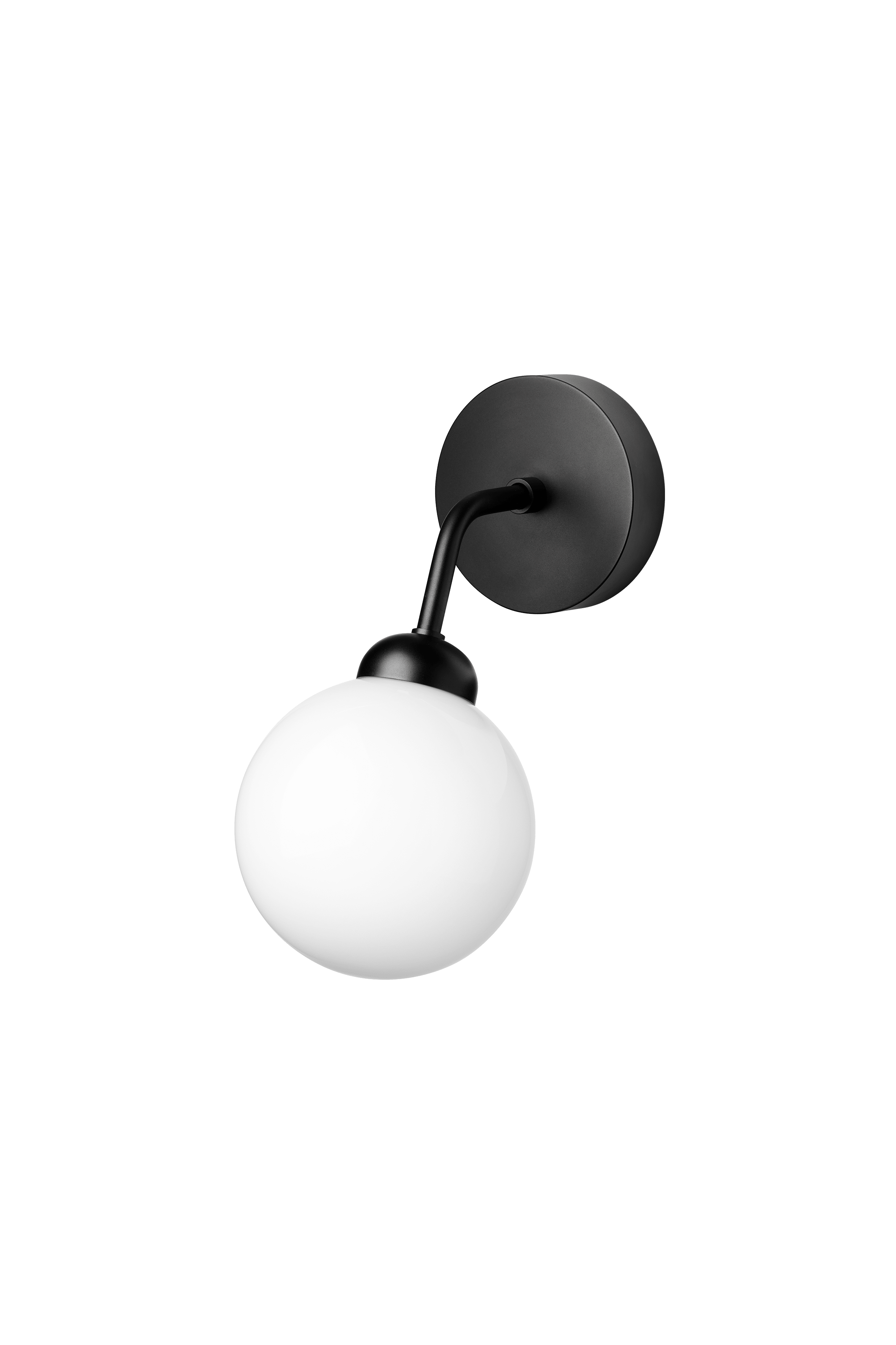 APIALES Black Wall Lamp with Opal Glass