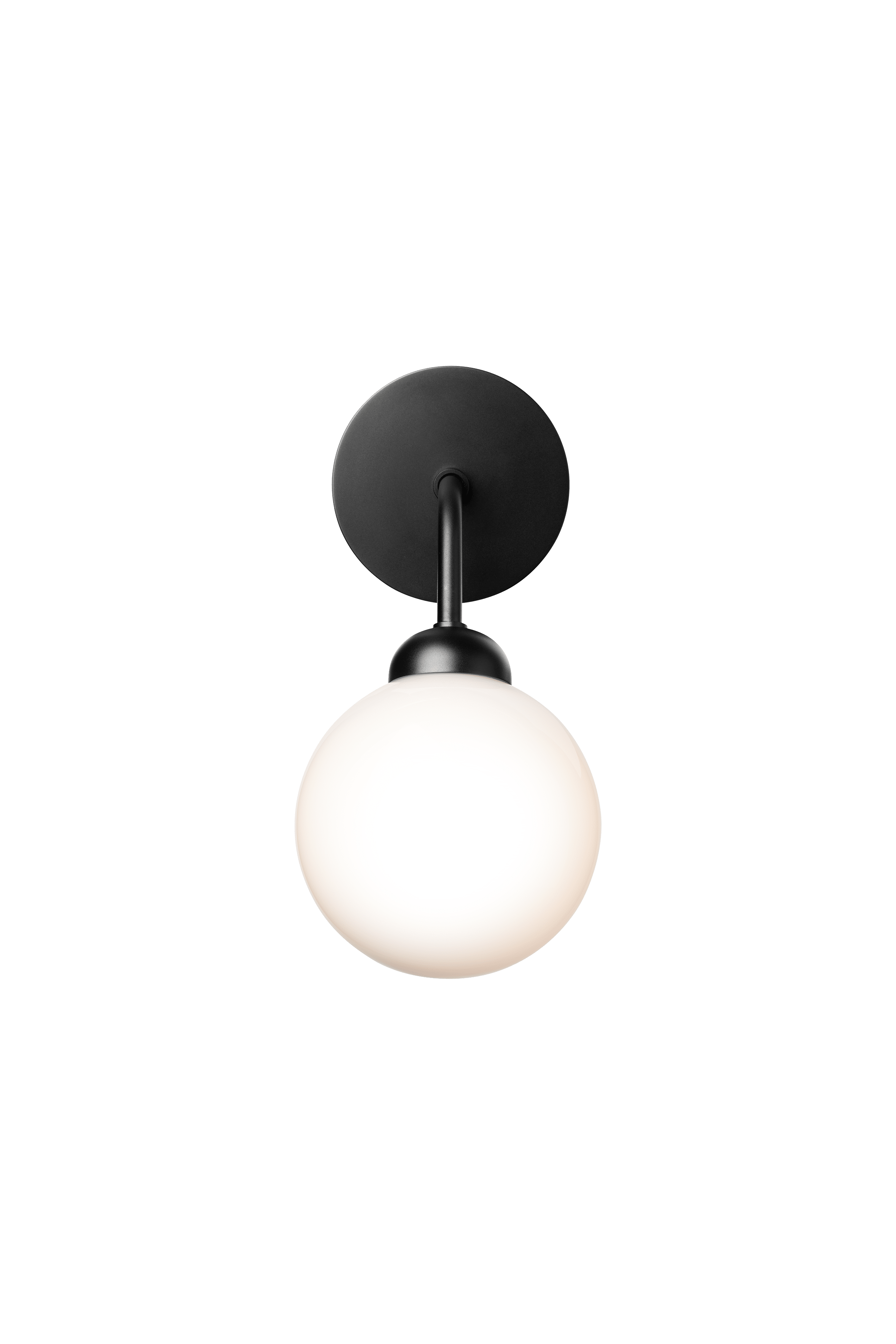 APIALES Black Wall Lamp with Opal Glass