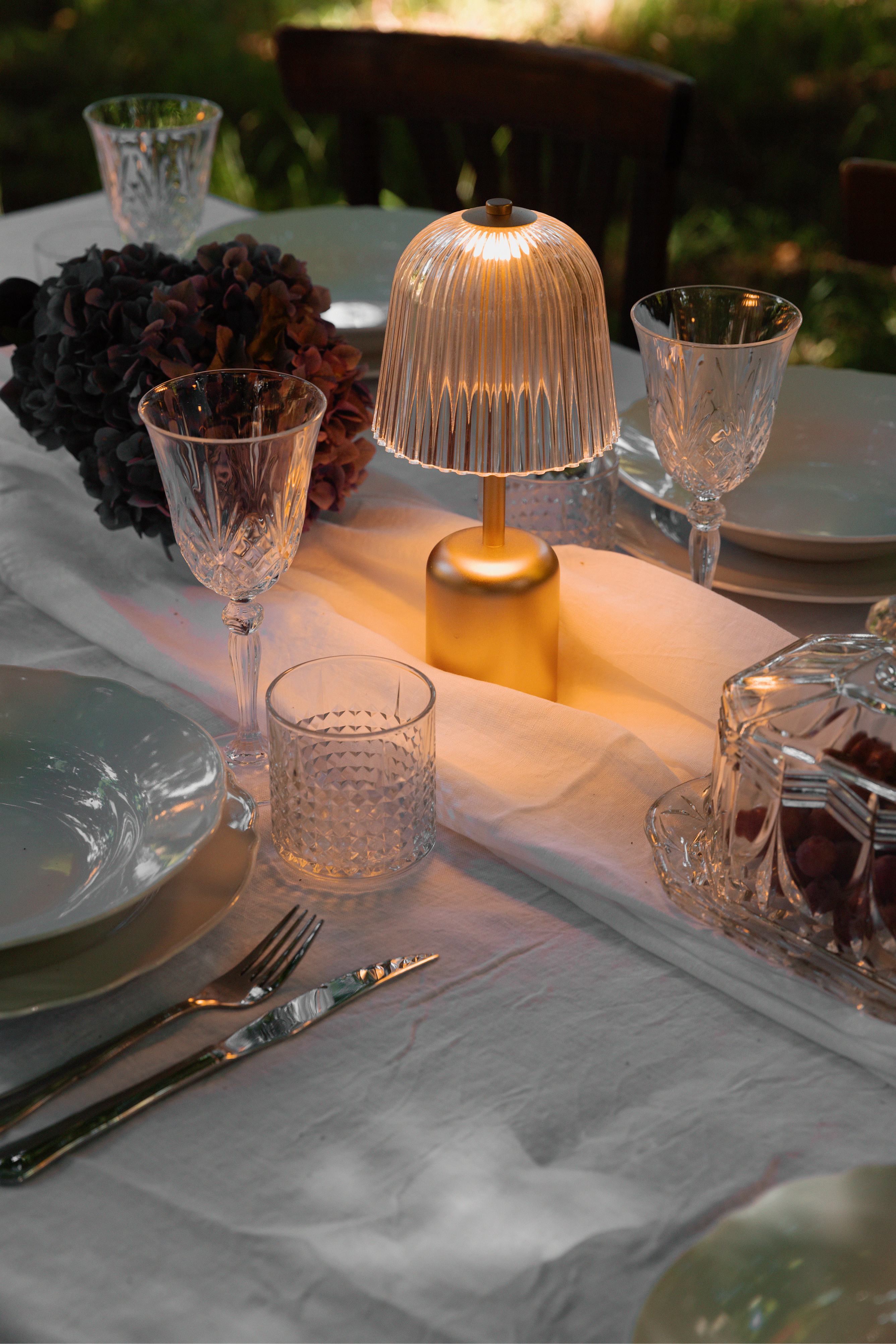 ASTEEA Portable Lamp in Gold with Transparent Shade