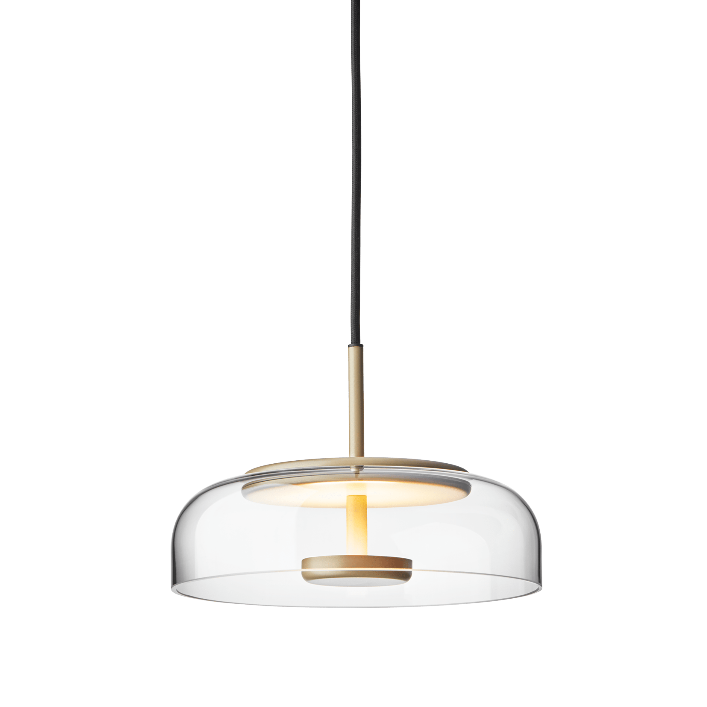 BLOSSI Pendant Lamp in Gold with Transparent Glass