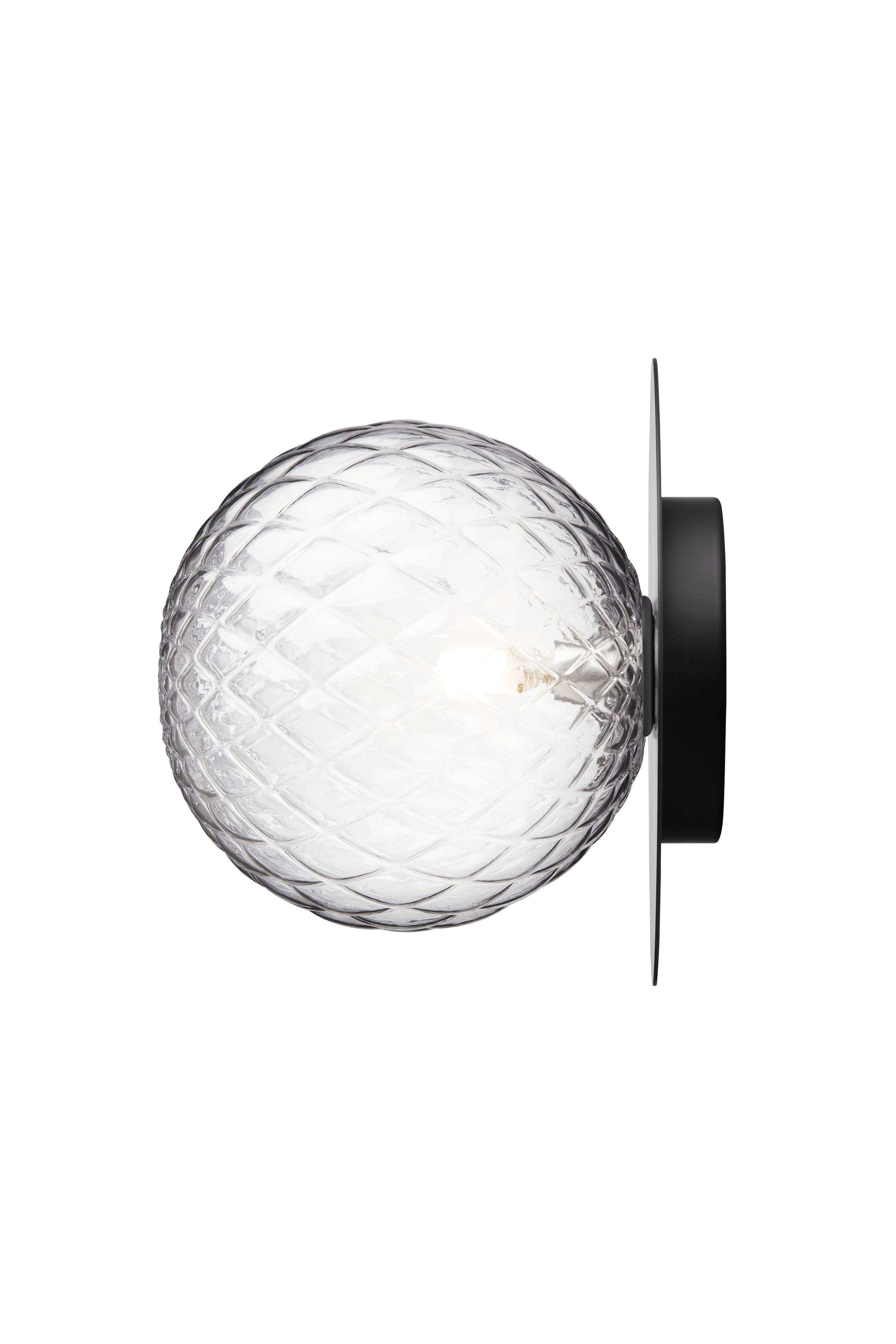 LIILA Black Recessed Wall Sconce with Transparent Glass