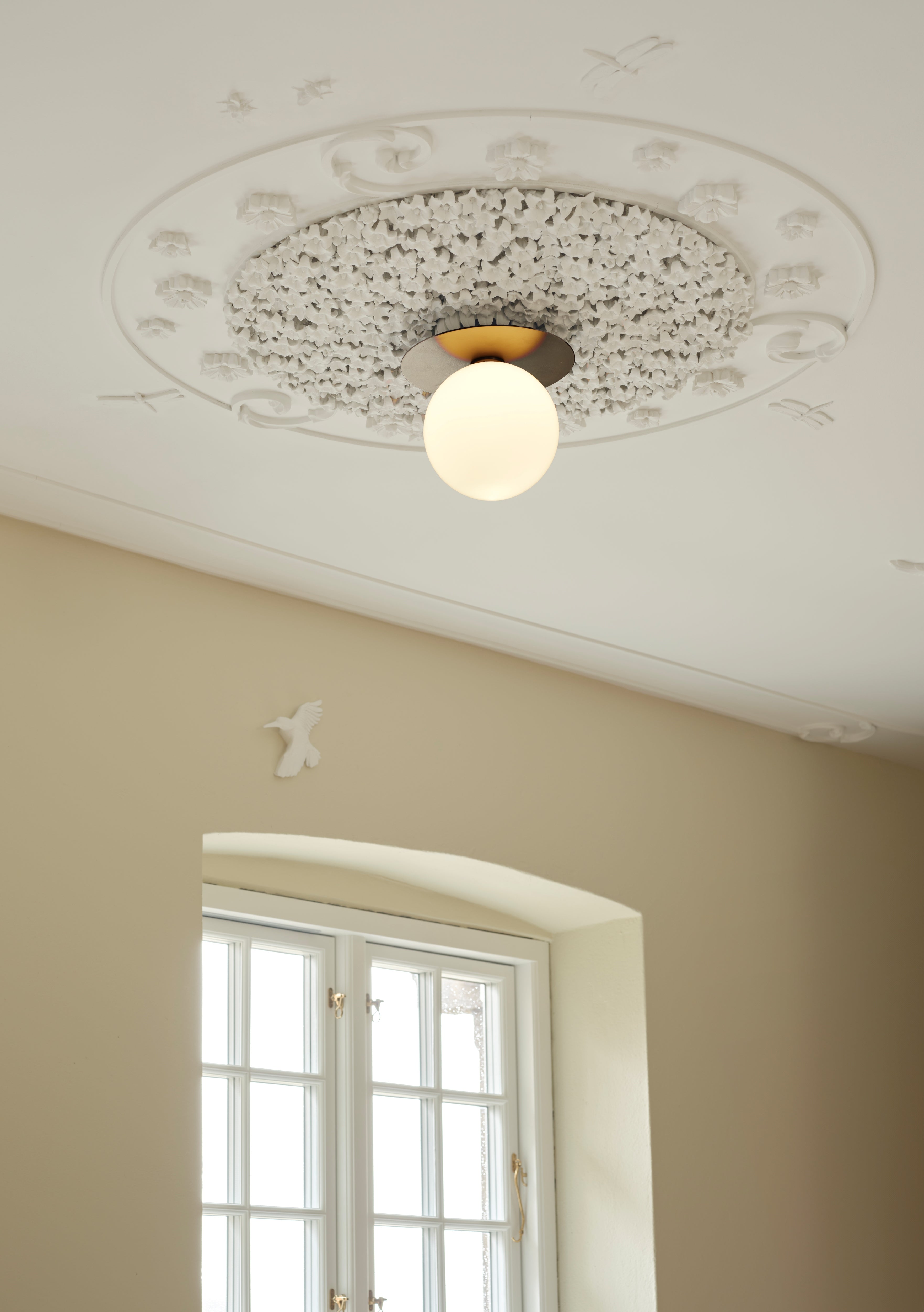 Recessed Wall Light LIILA Dark Brown with Opal Glass