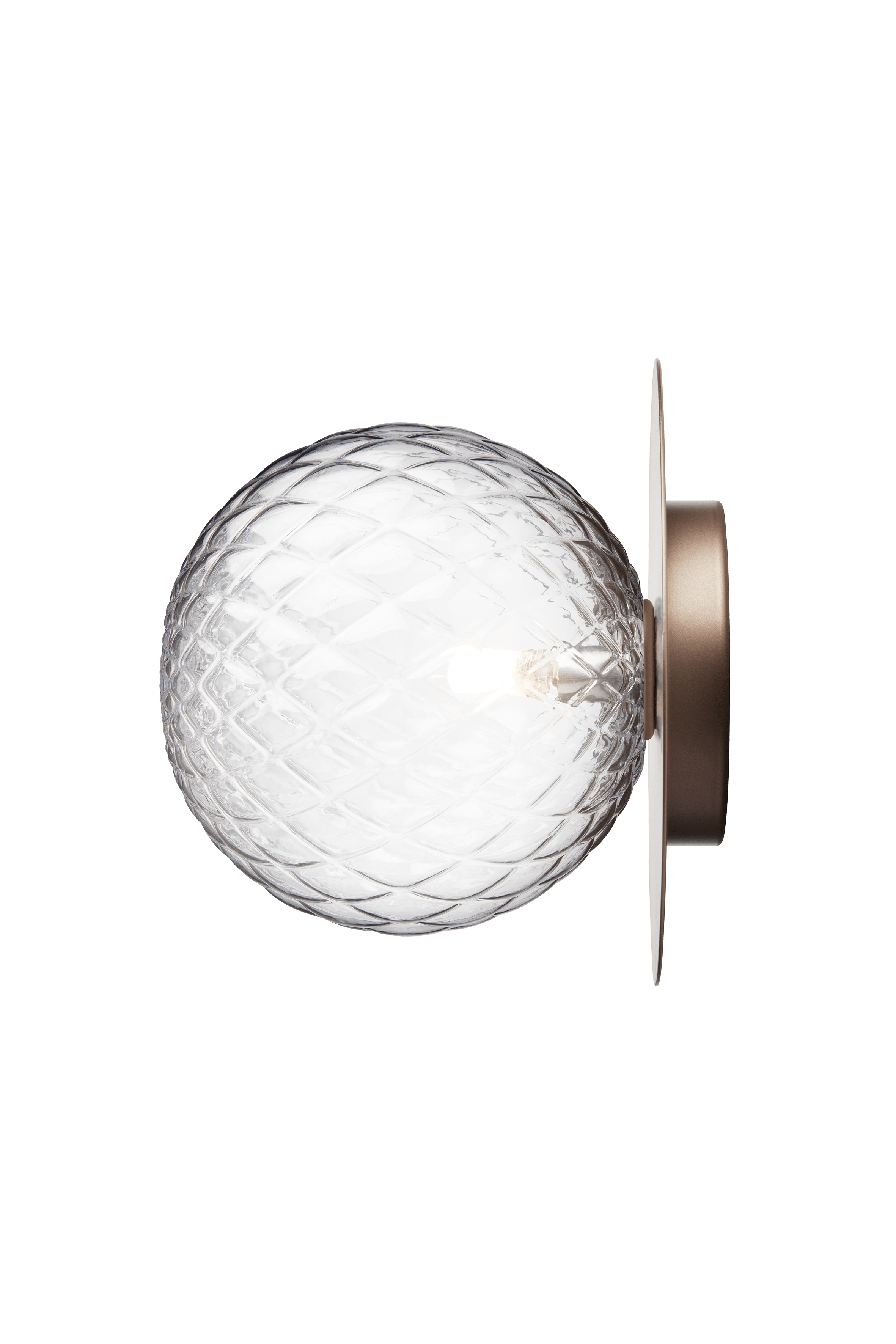 Wandlampe LIILA dunkelbraun mit transparentem Glas