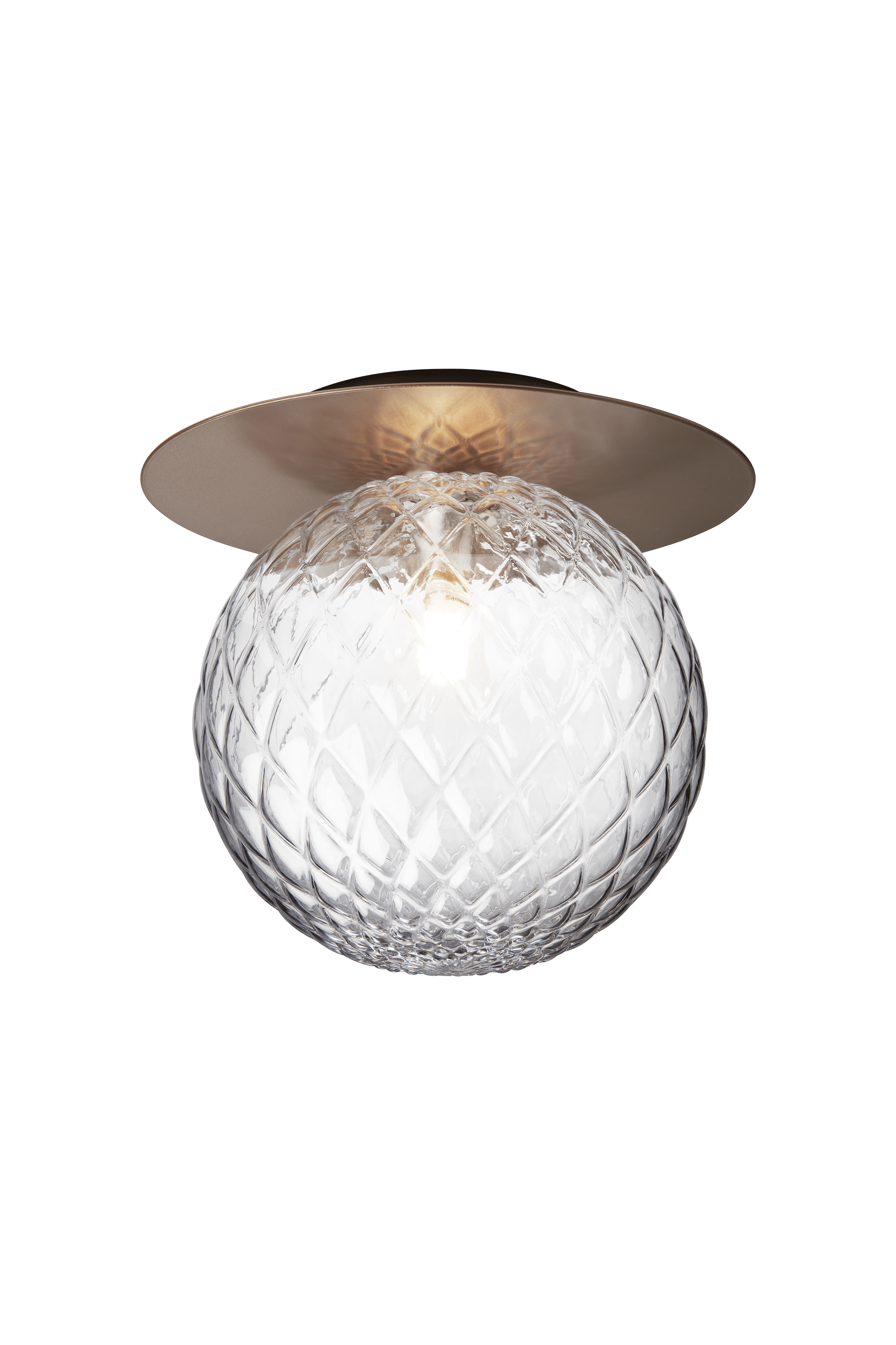 Wandlampe LIILA dunkelbraun mit transparentem Glas