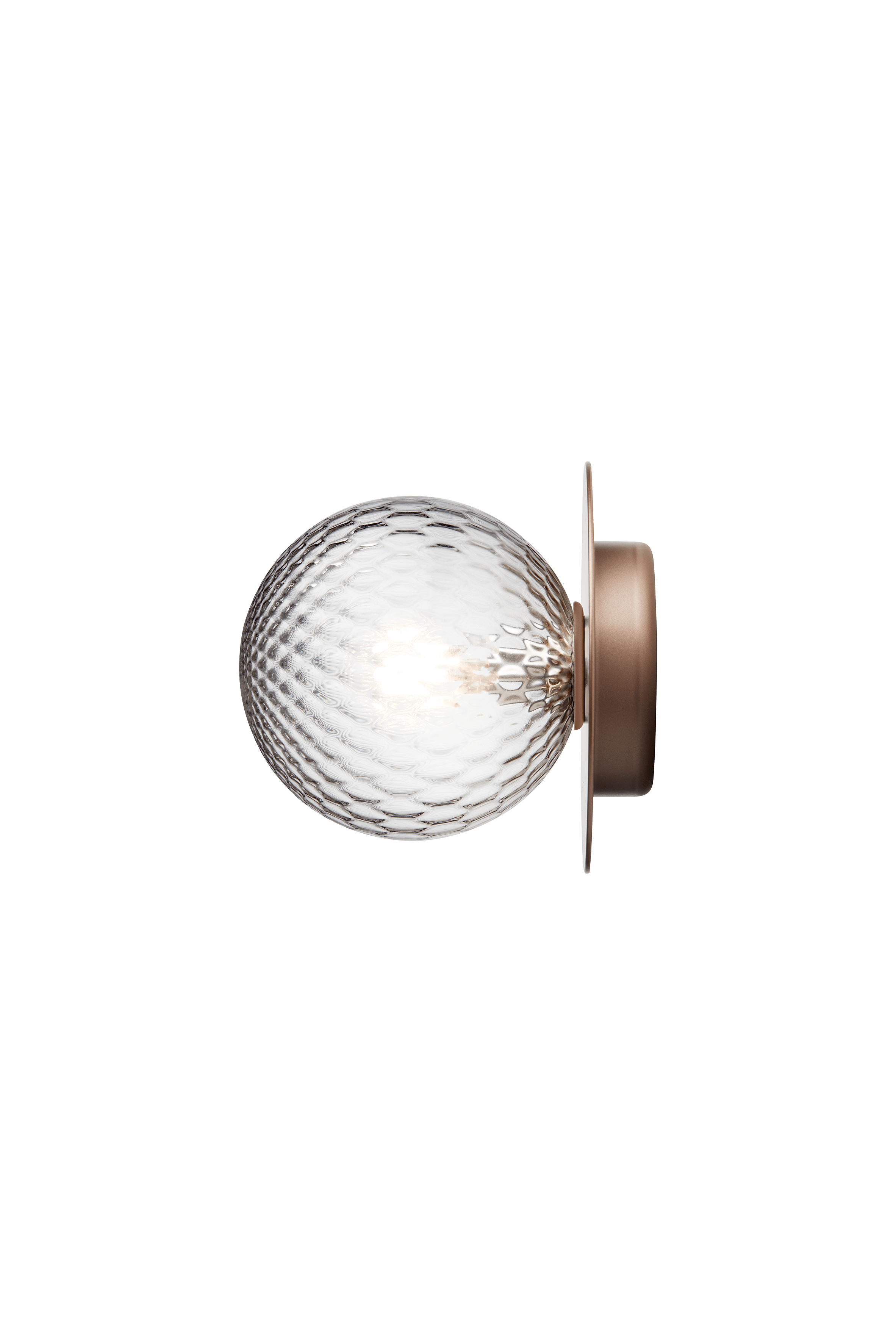 Wandlampe LIILA dunkelbraun mit transparentem Glas