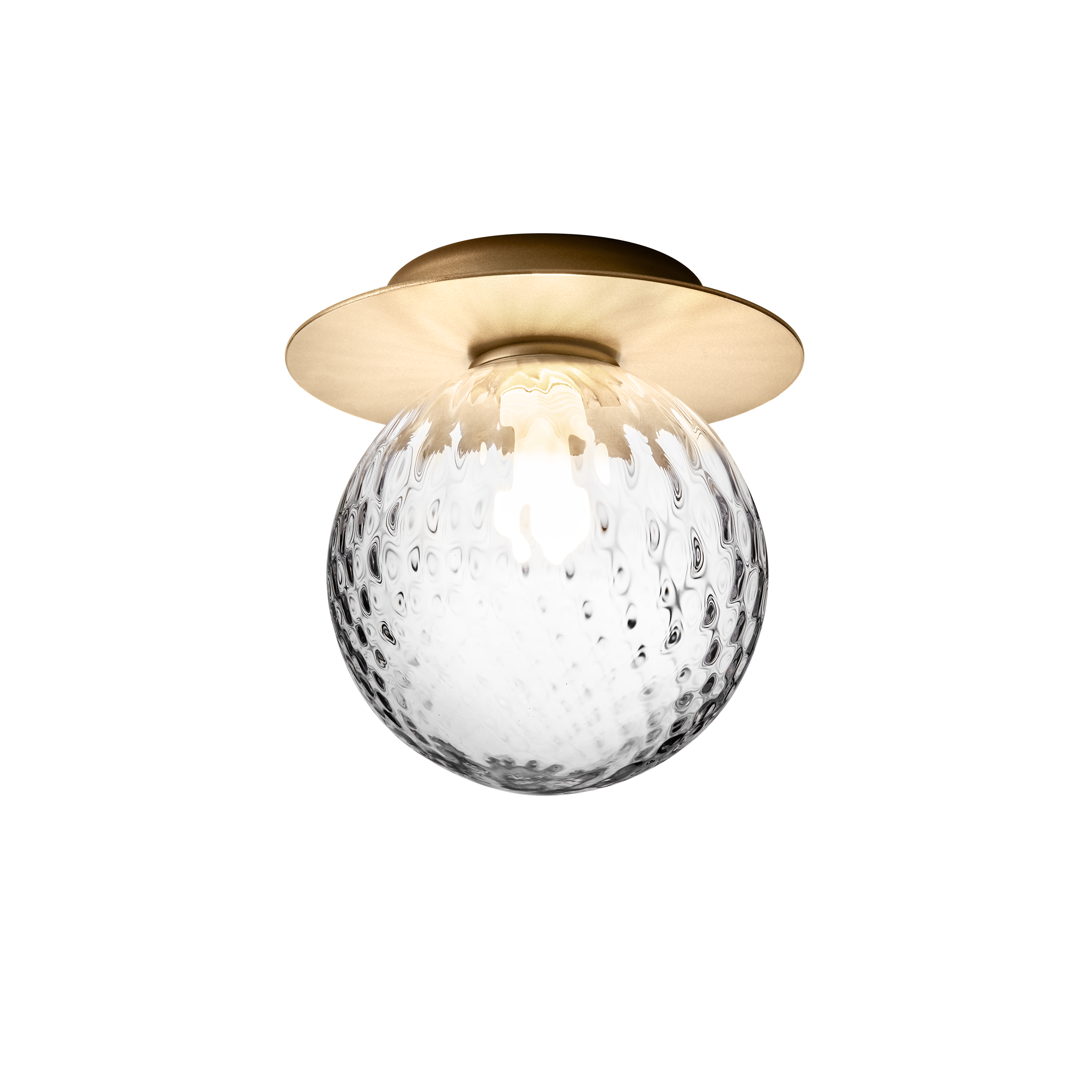 Wandlampe LIILA in Gold mit transparentem Glas