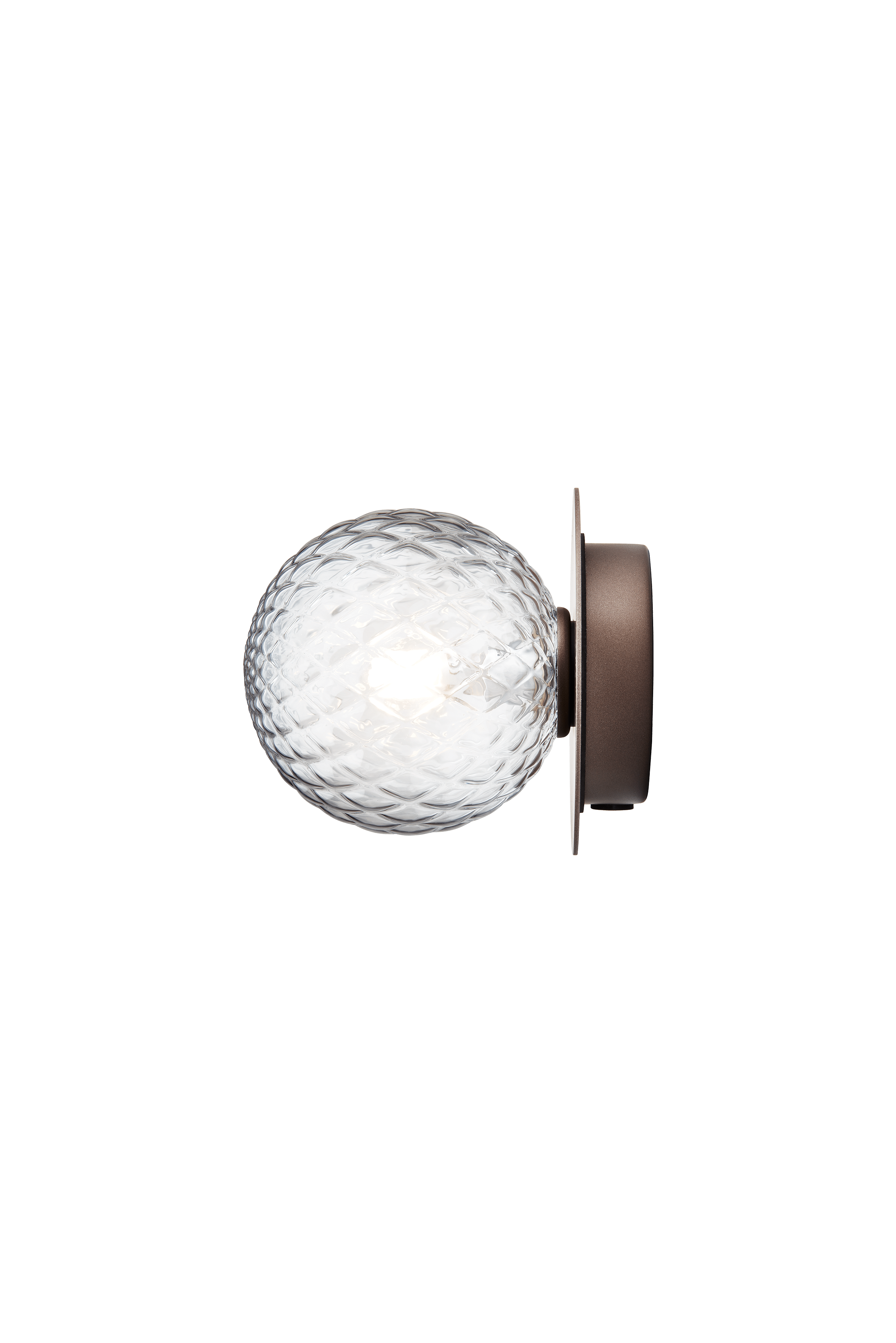 Wandlampe LIILA dunkelbraun mit transparentem Glas
