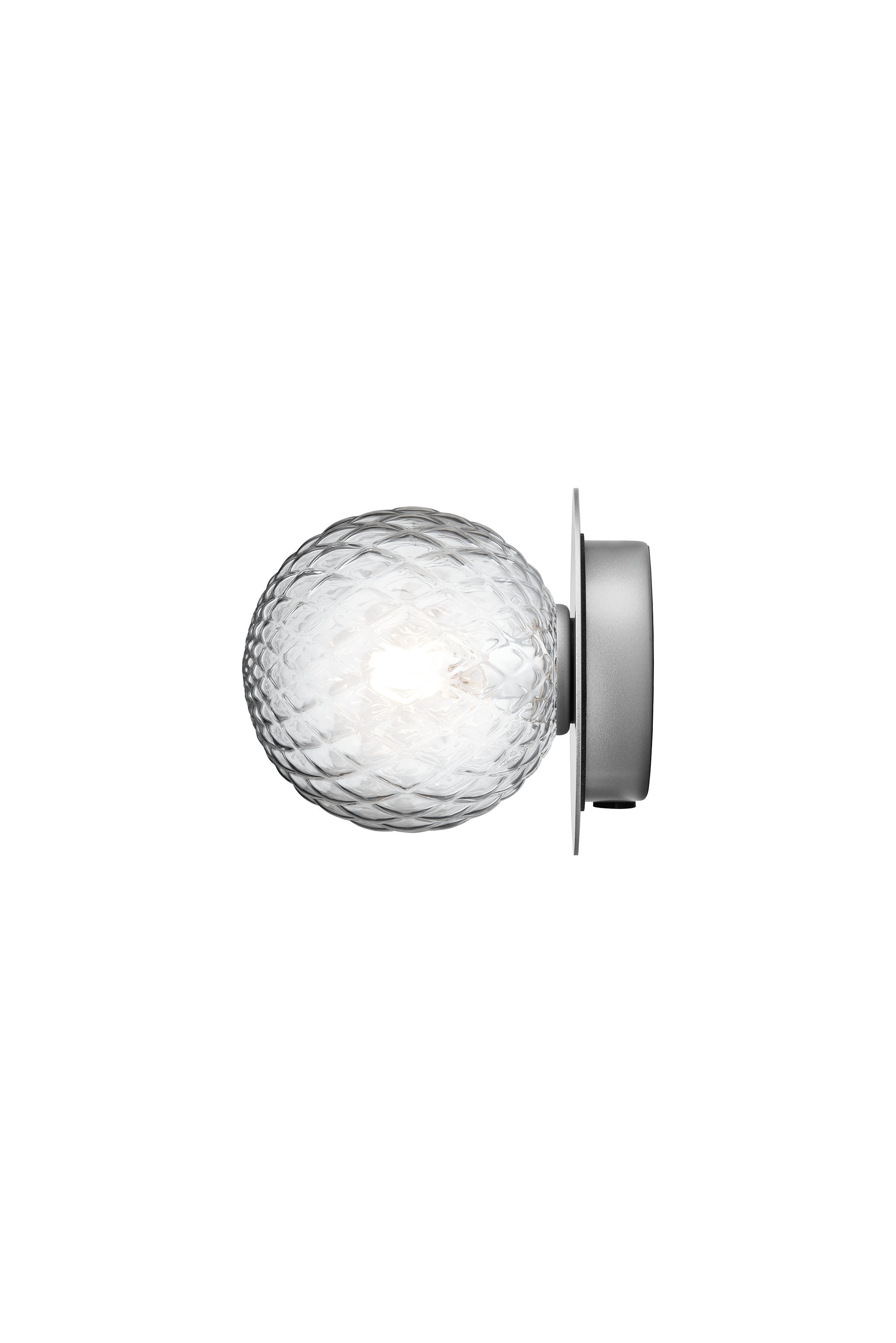 Wandlampe LIILA silber mit transparentem Glas