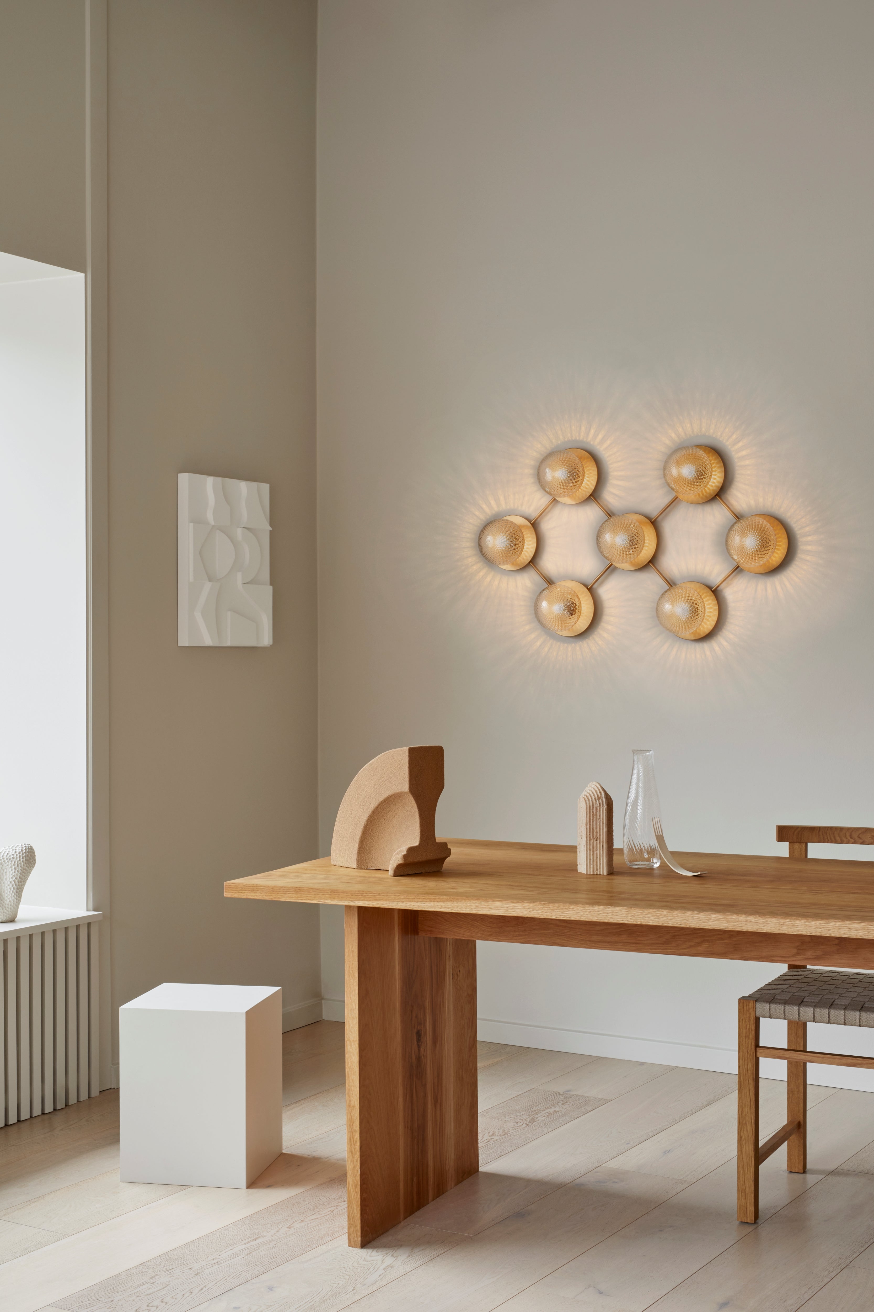 LIILA Wall Lamp 7 Gold with Transparent Glass