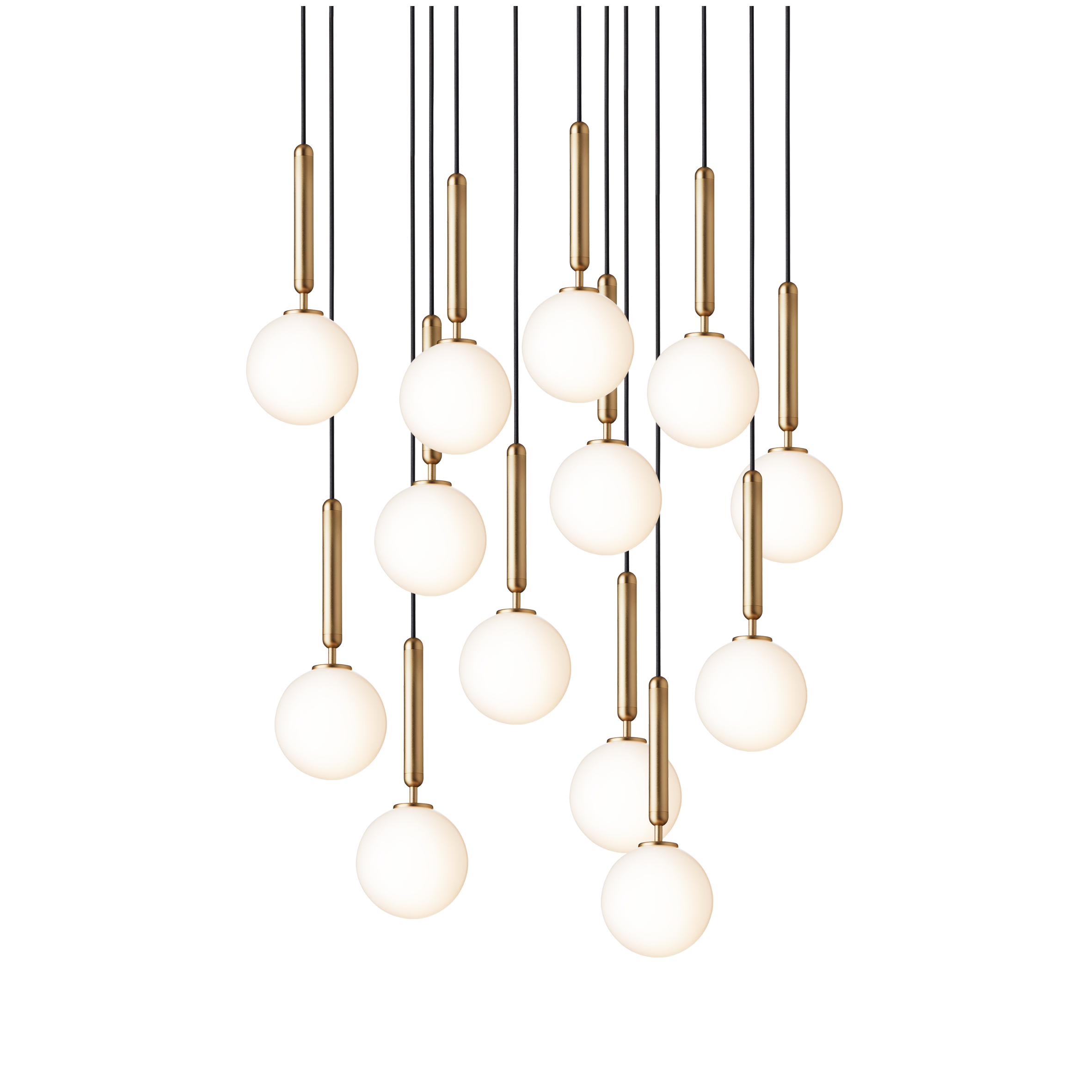 Pendelleuchte MIIRA 13 Messing mit opalem Glas