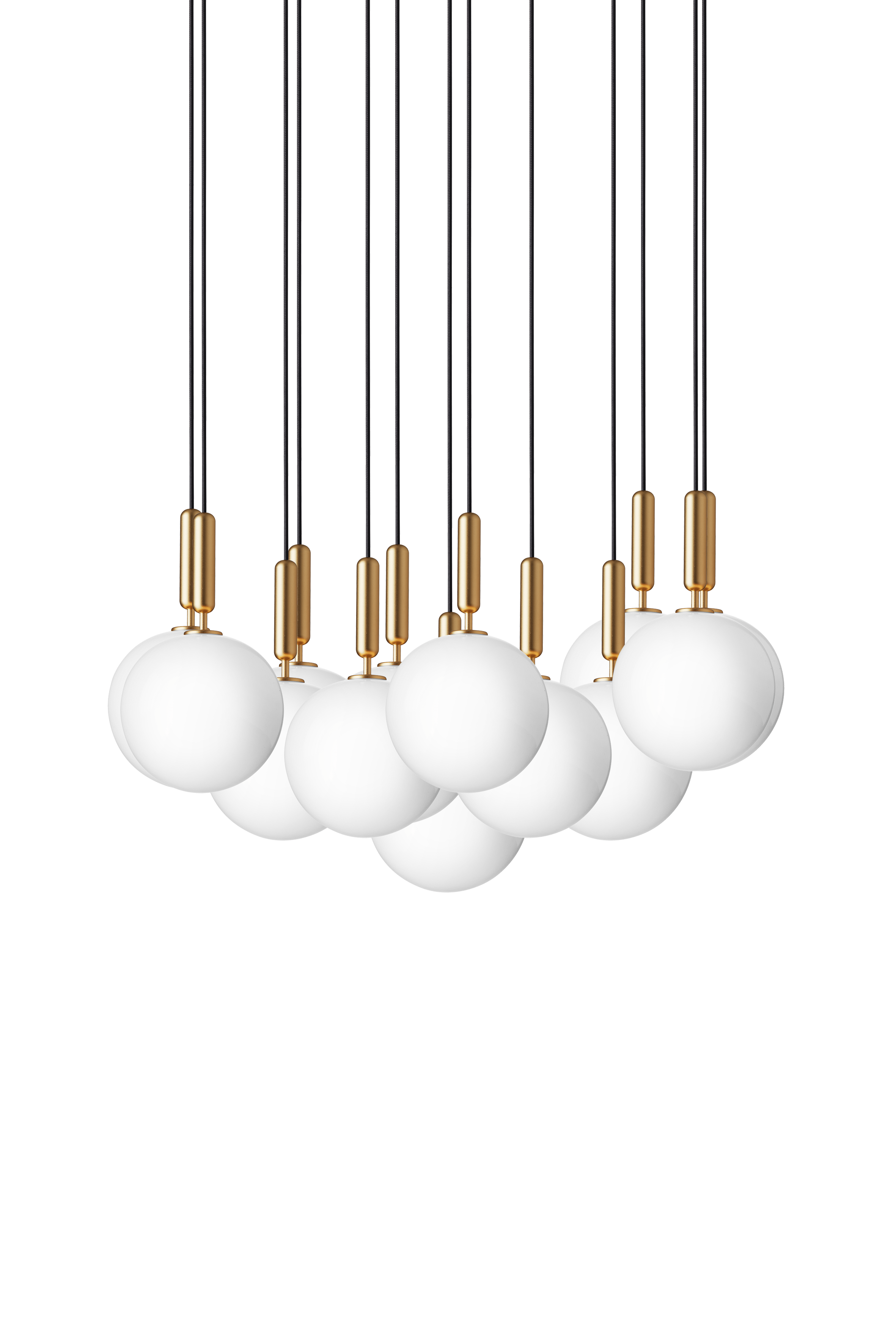 Pendelleuchte MIIRA 13 Messing mit opalem Glas