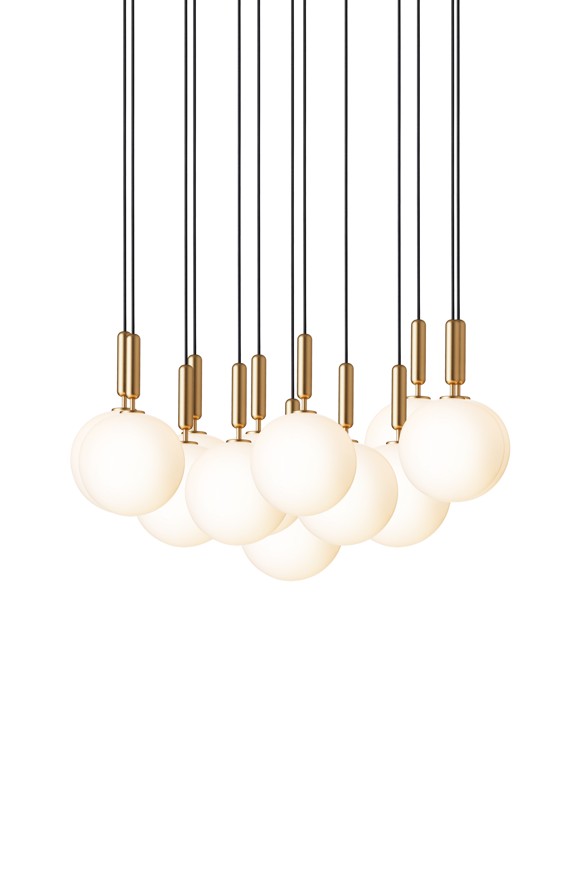 Pendelleuchte MIIRA 13 Messing mit opalem Glas
