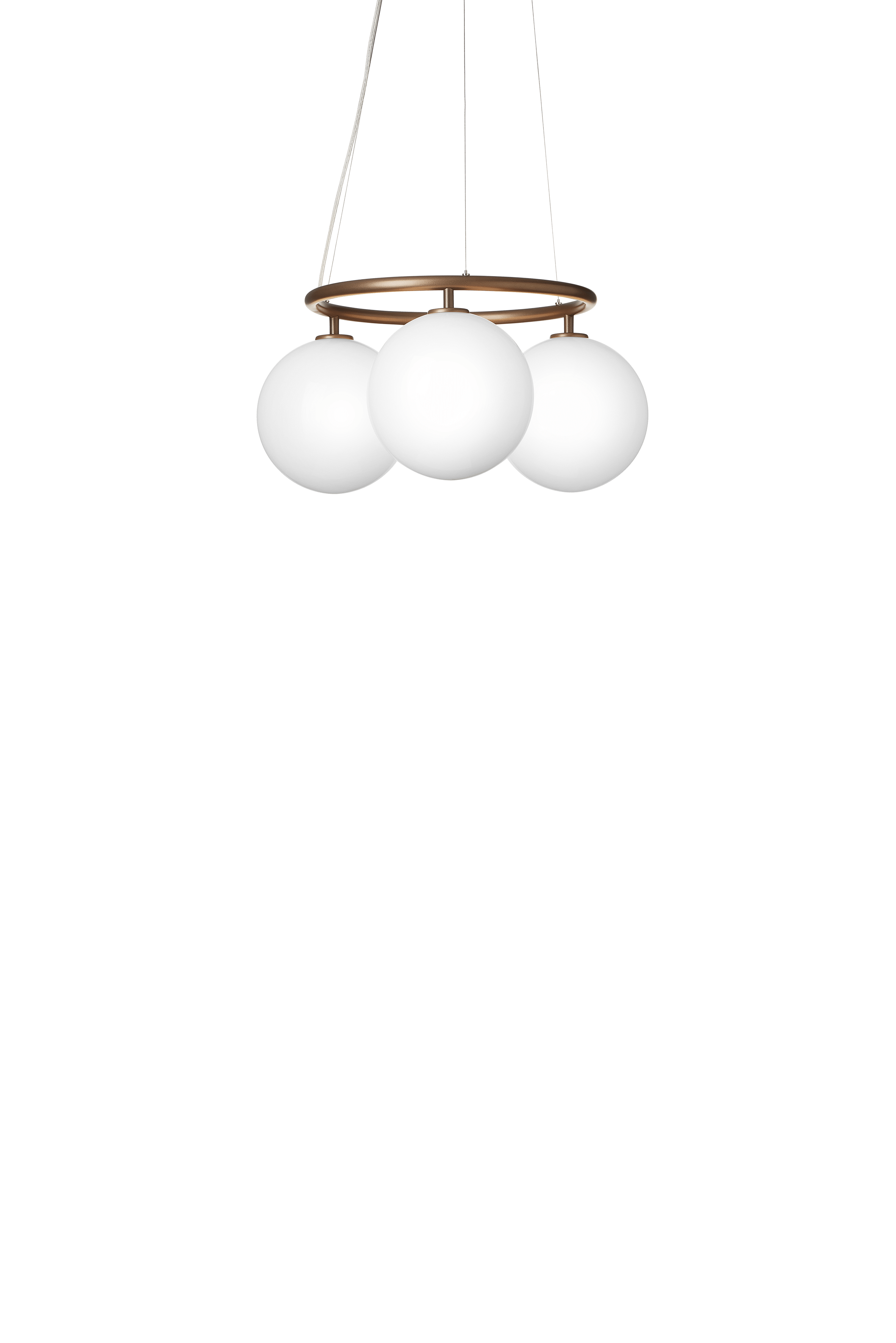 MIIRA 3 CIRCULAR Pendant Lamp in Dark Brown with Opal Glass