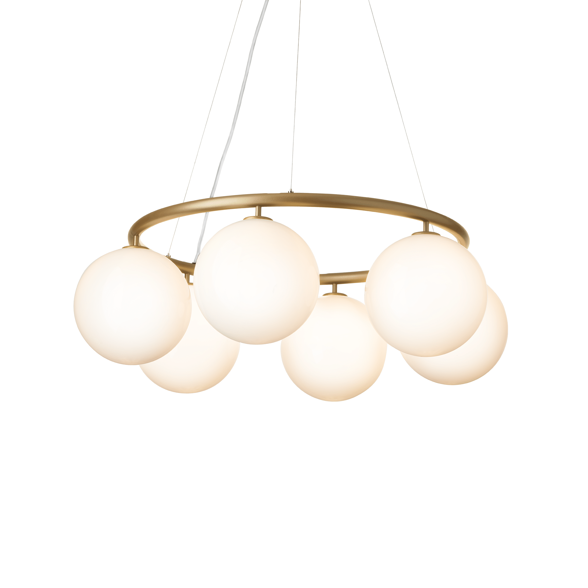 MIIRA 6 CIRCULAR Pendant Lamp in Brass with Opal Glass