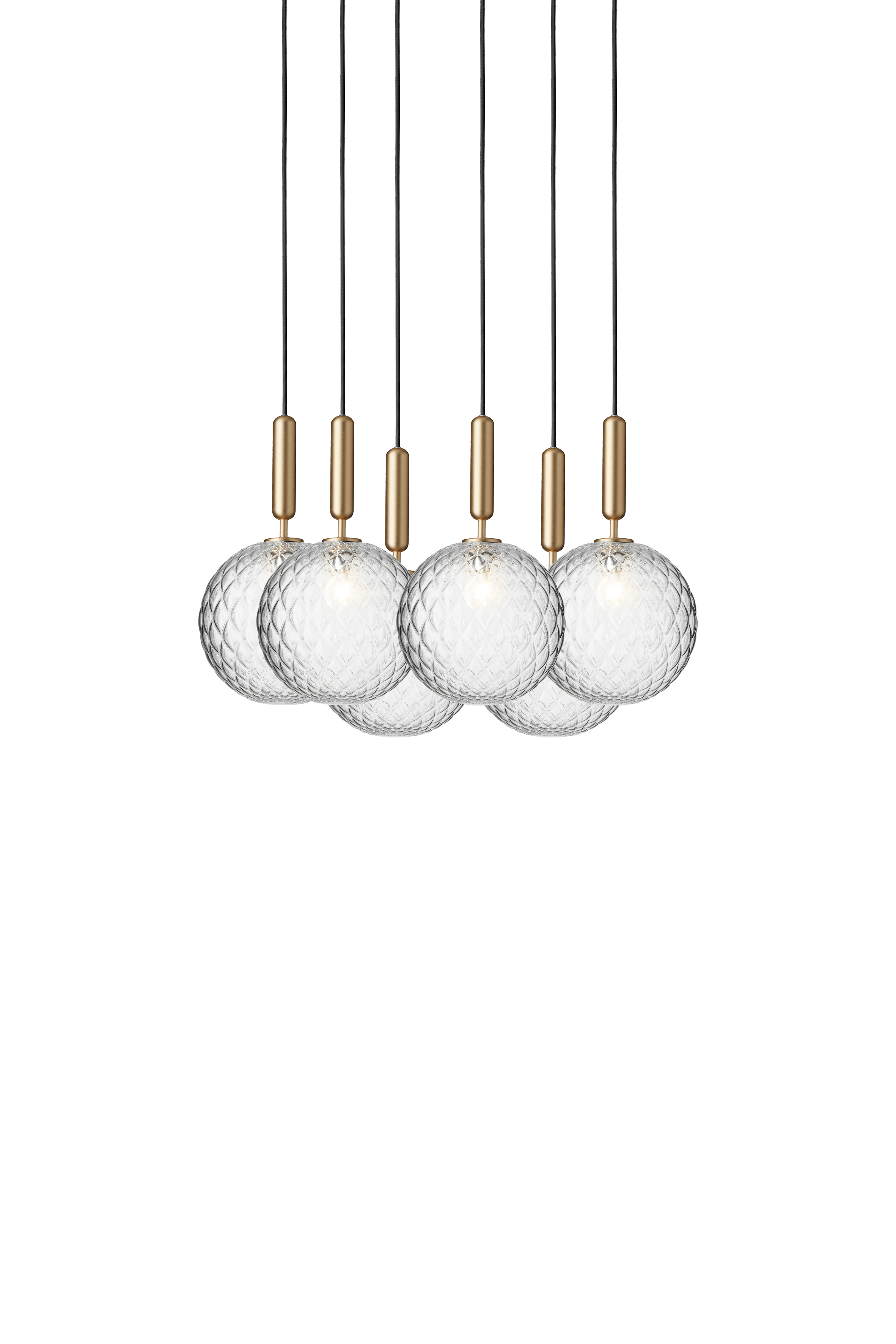 MIIRA 6 Pendant Lamp in Brass with Transparent Glass