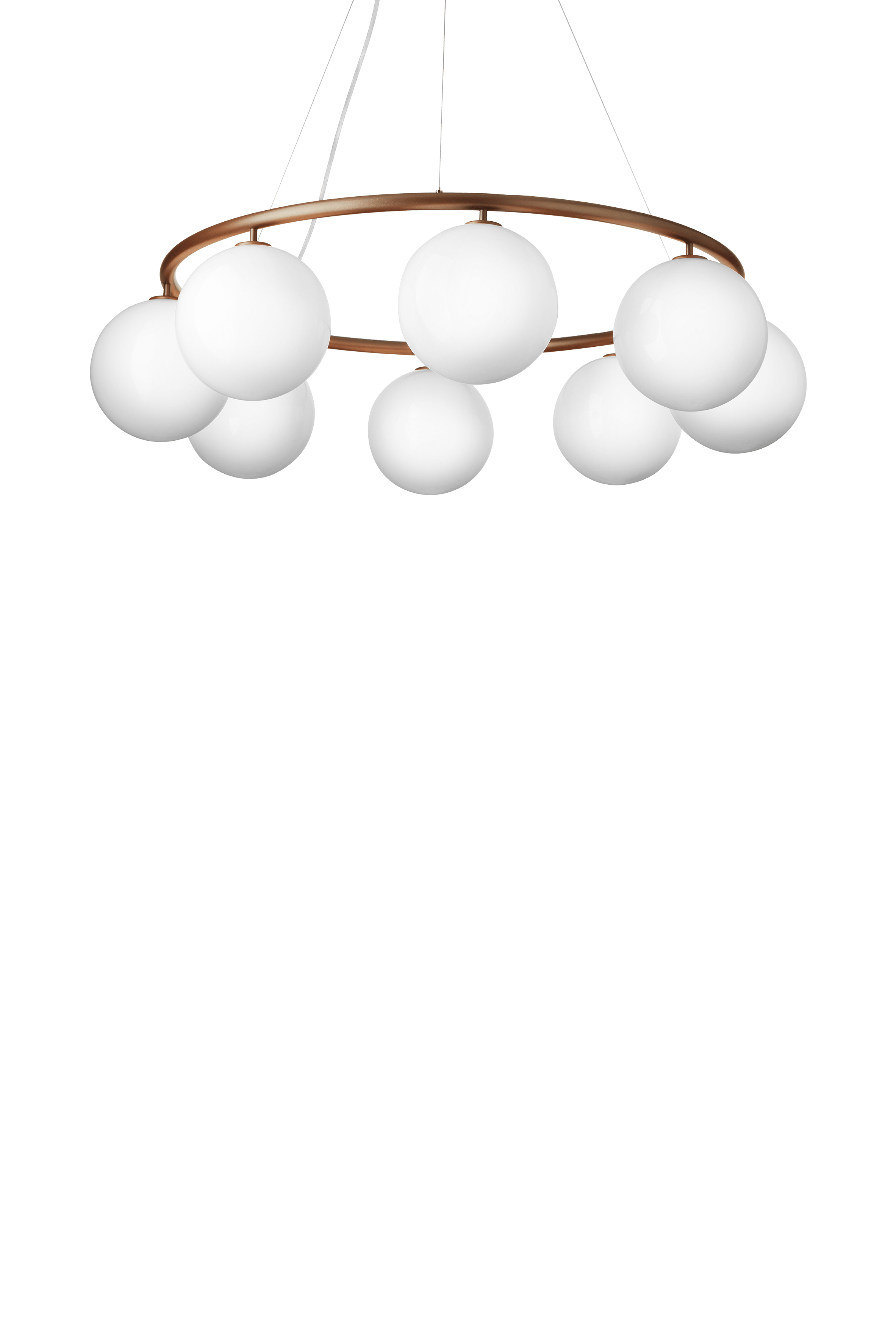 MIIRA 8 CIRCULAR Pendant Lamp Dark Brown with Opal Glass